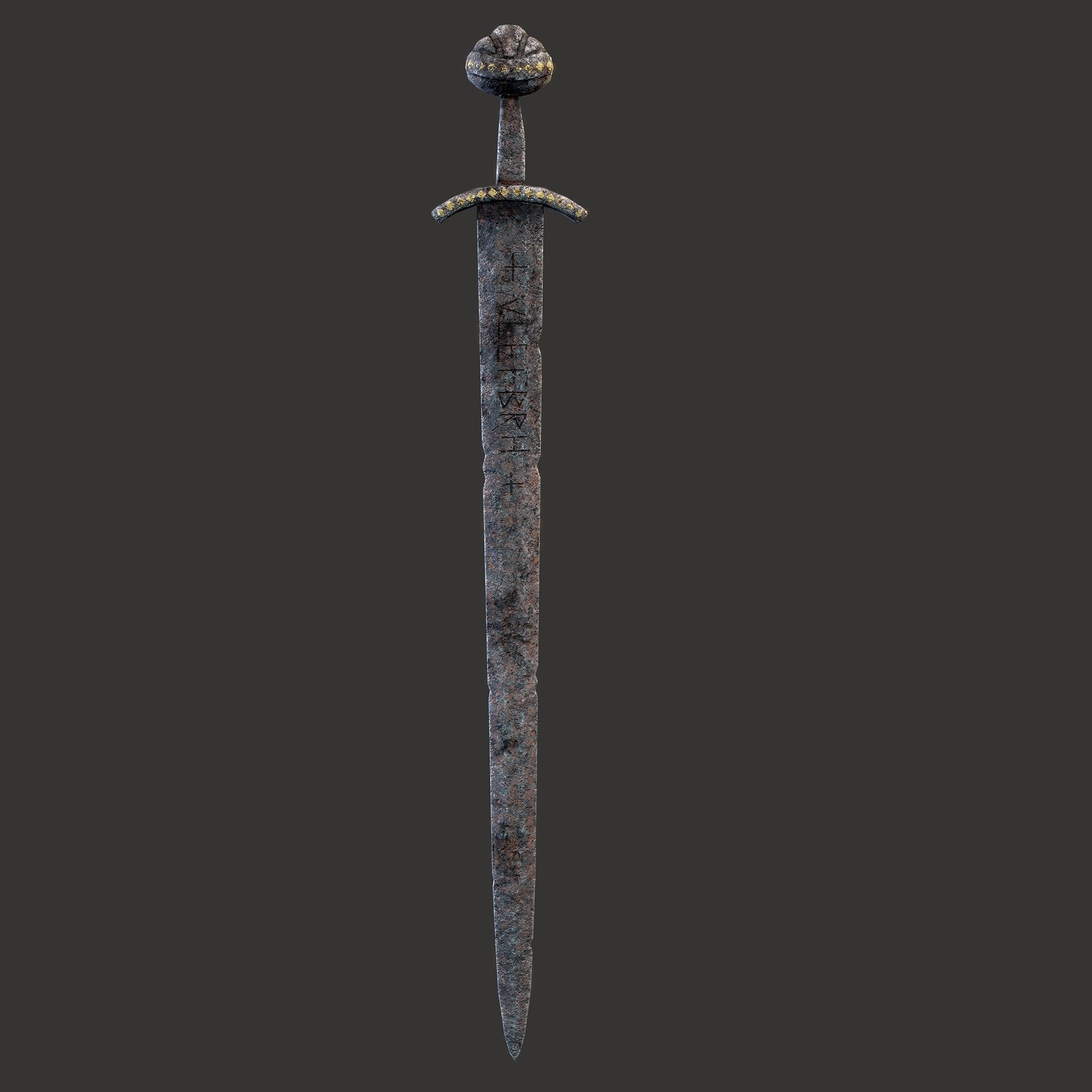 Anglo Saxon Sword  Low-poly 3D model_3