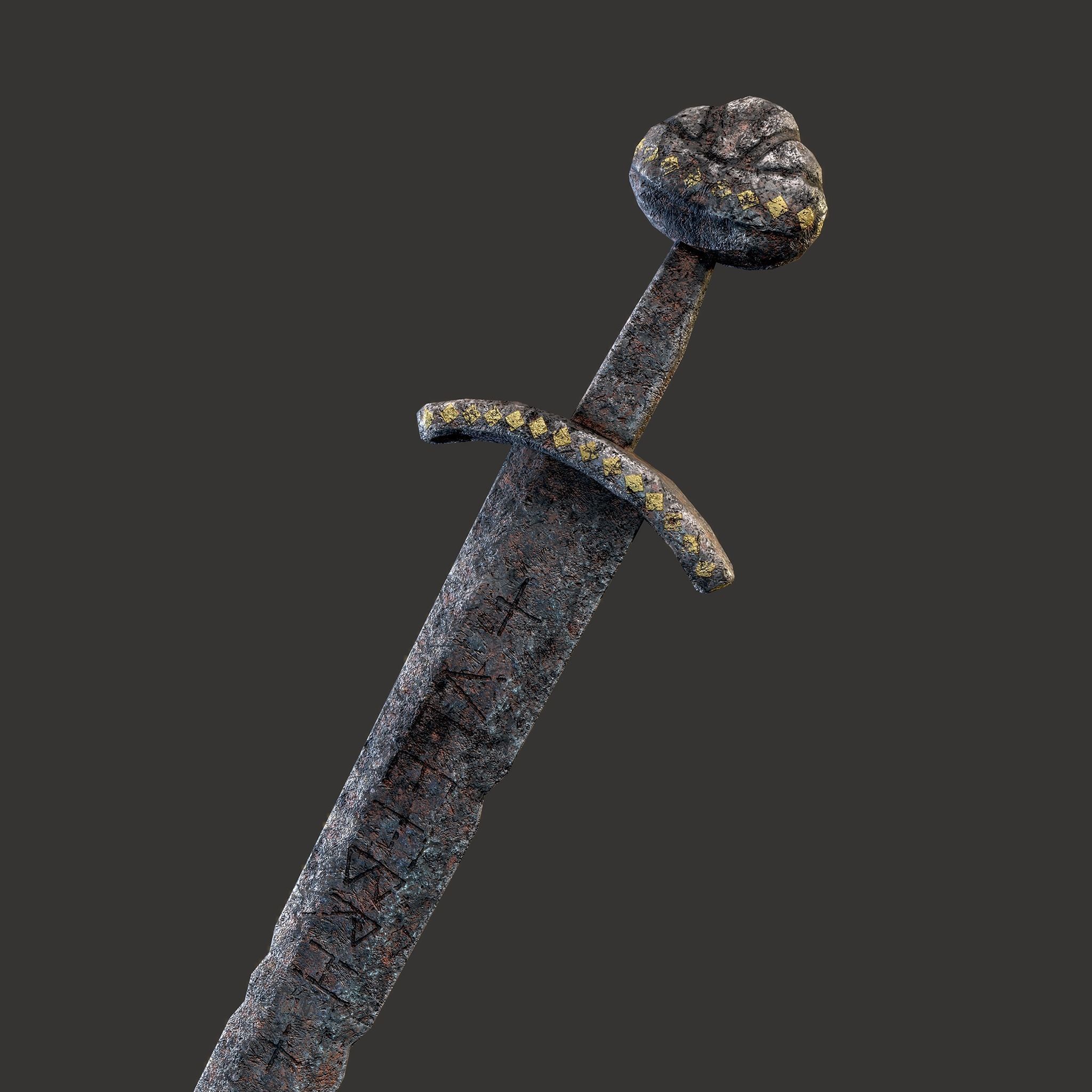Anglo Saxon Sword  Low-poly 3D model_4