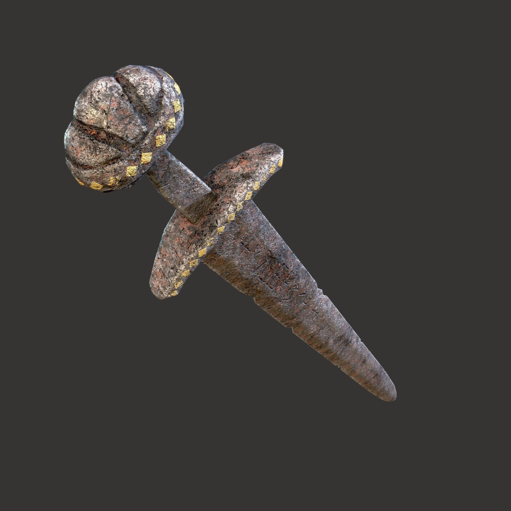 Anglo Saxon Sword  Low-poly 3D model_10