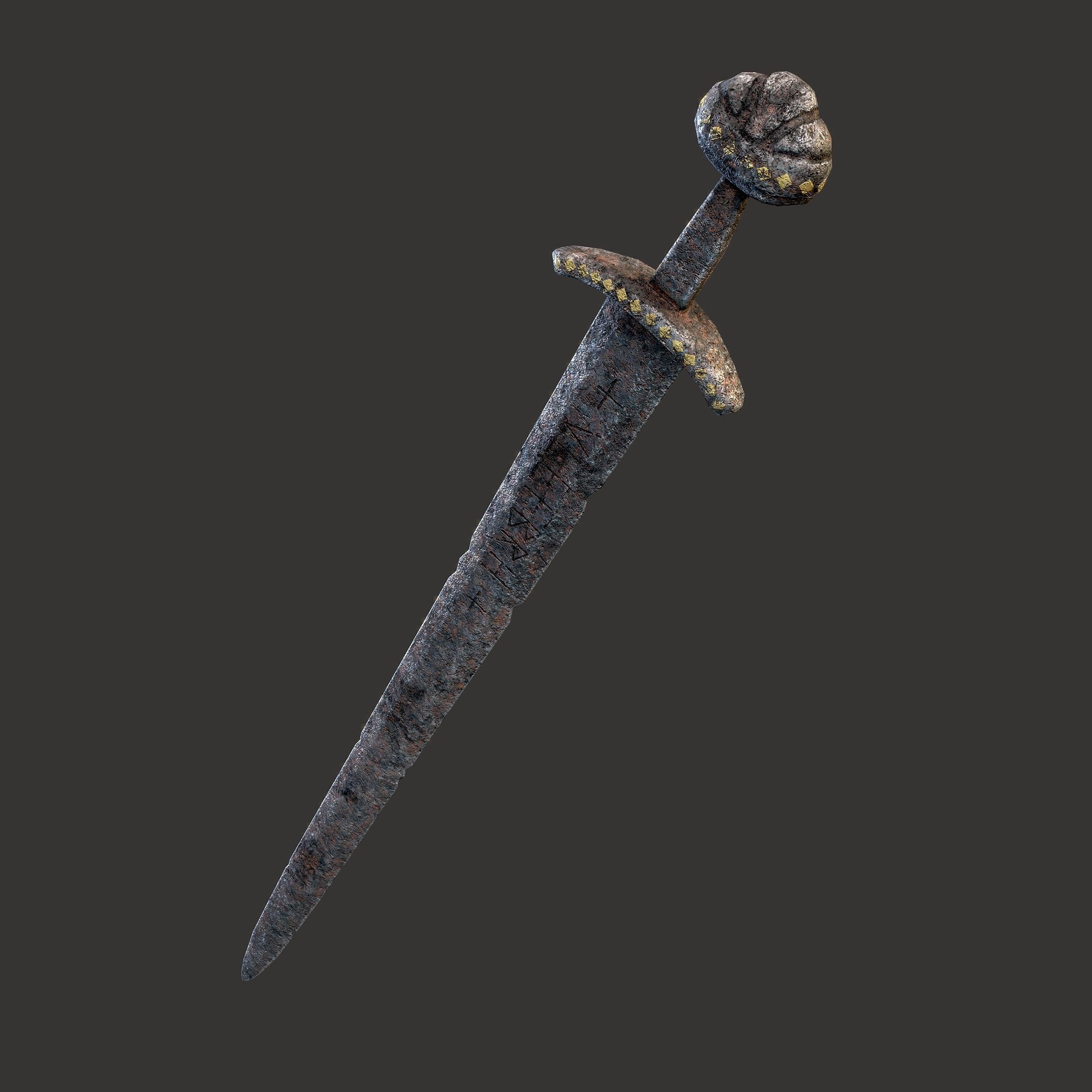 Anglo Saxon Sword  Low-poly 3D model_12