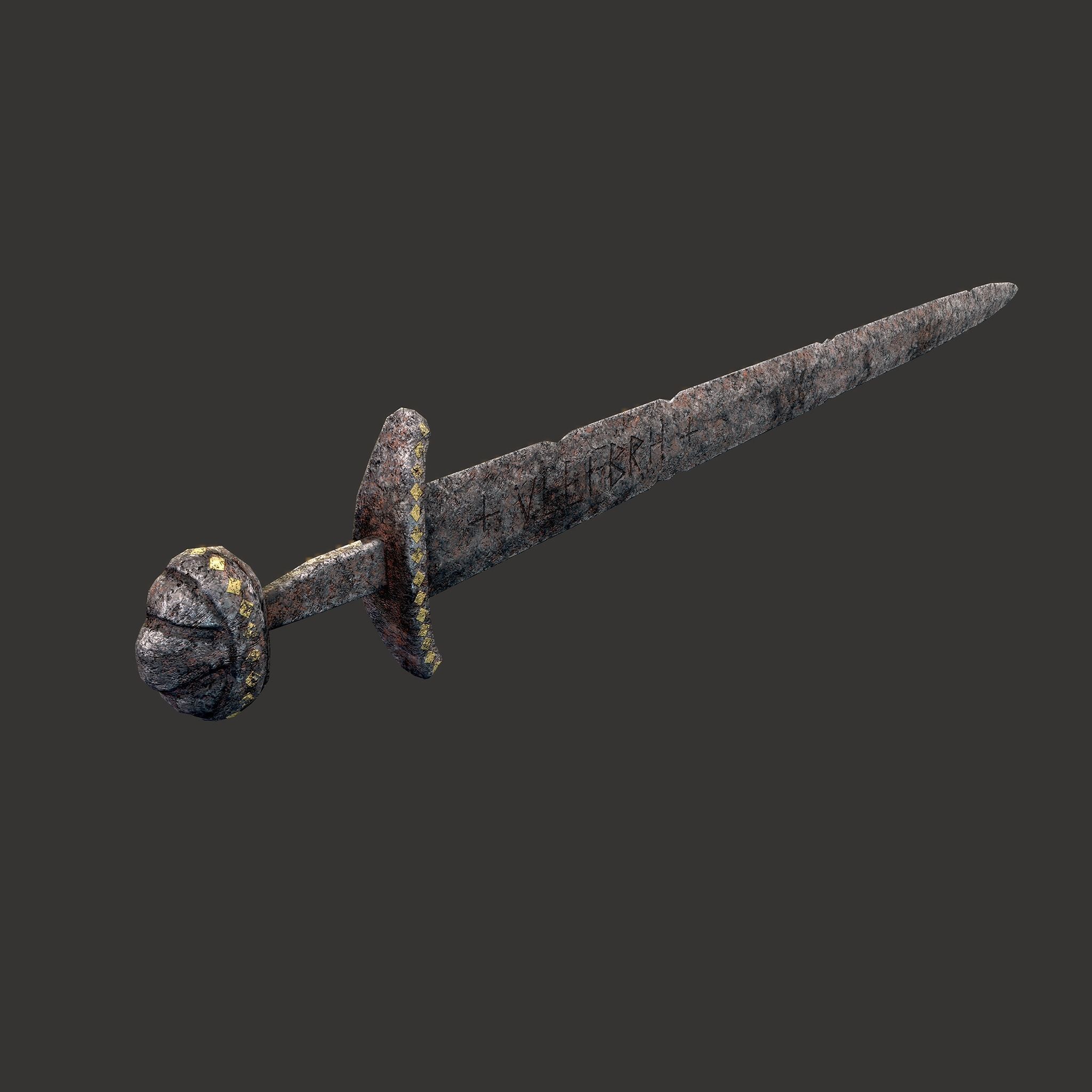 Anglo Saxon Sword  Low-poly 3D model_13