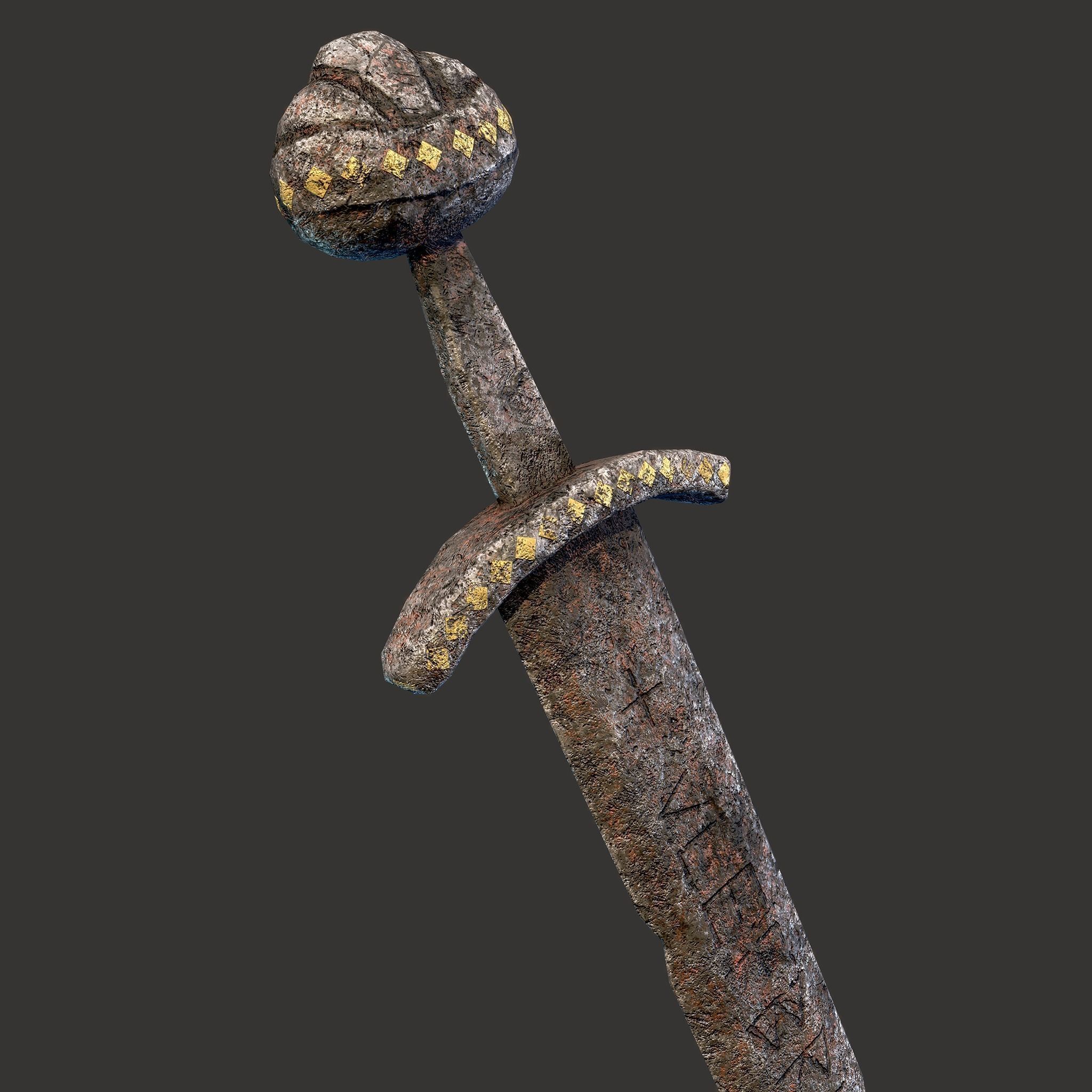 Anglo Saxon Sword  Low-poly 3D model_2