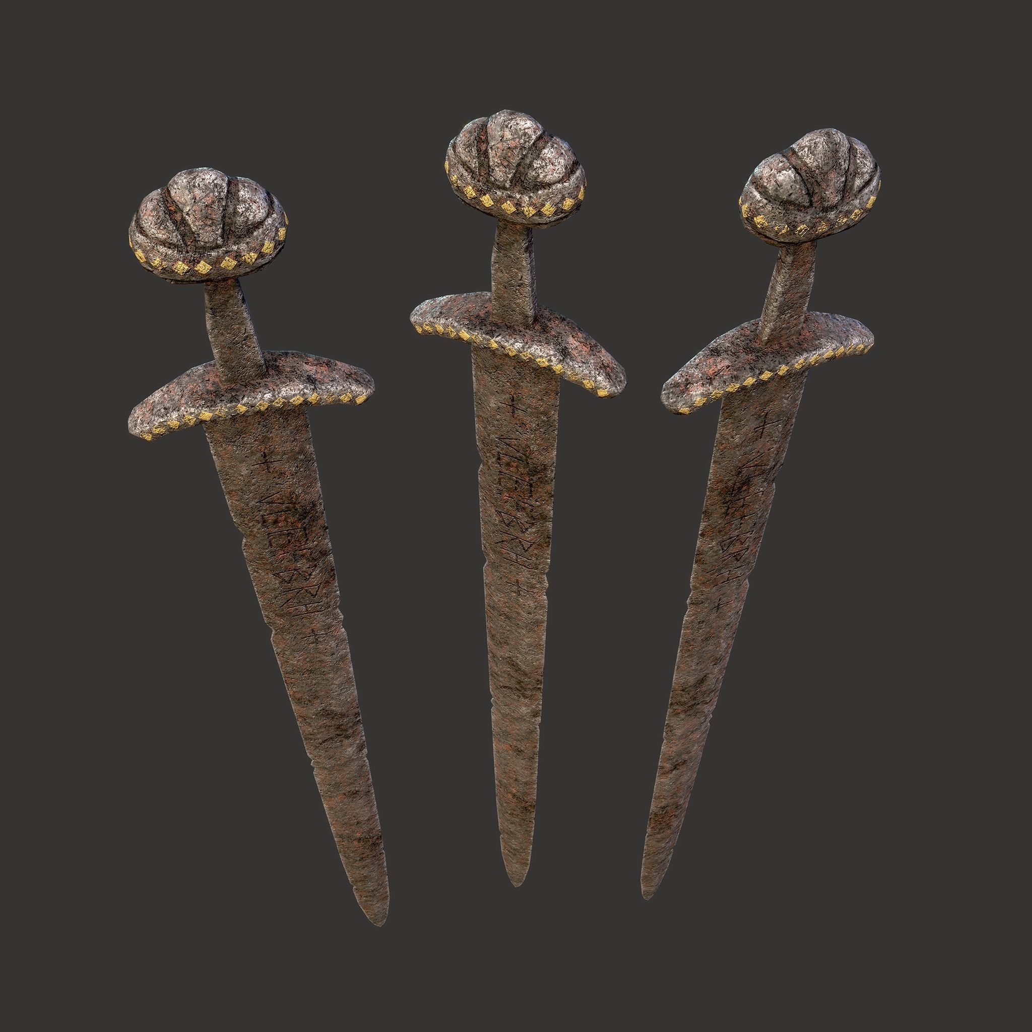 Anglo Saxon Sword  Low-poly 3D model_22