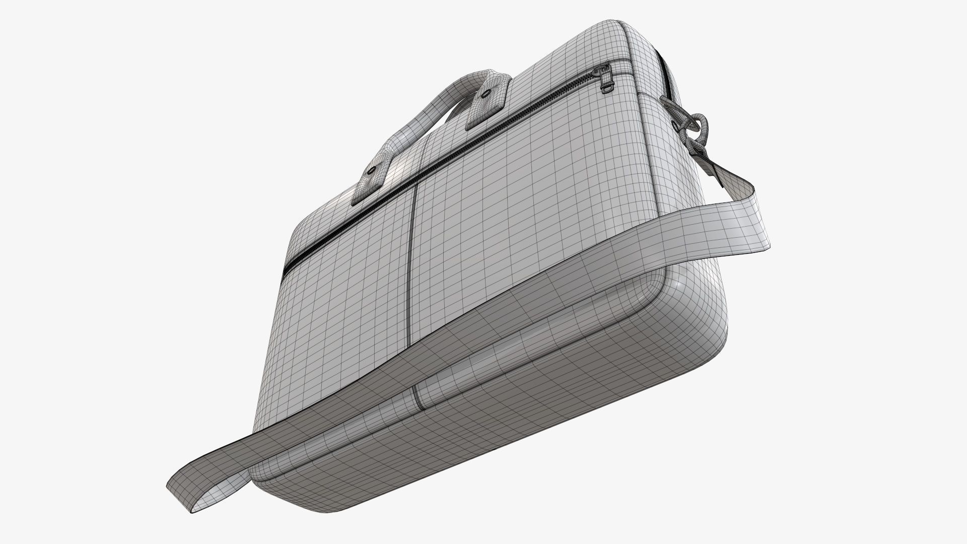 Leather laptop briefcase shoulder bag travel handbag 01 3D model_10