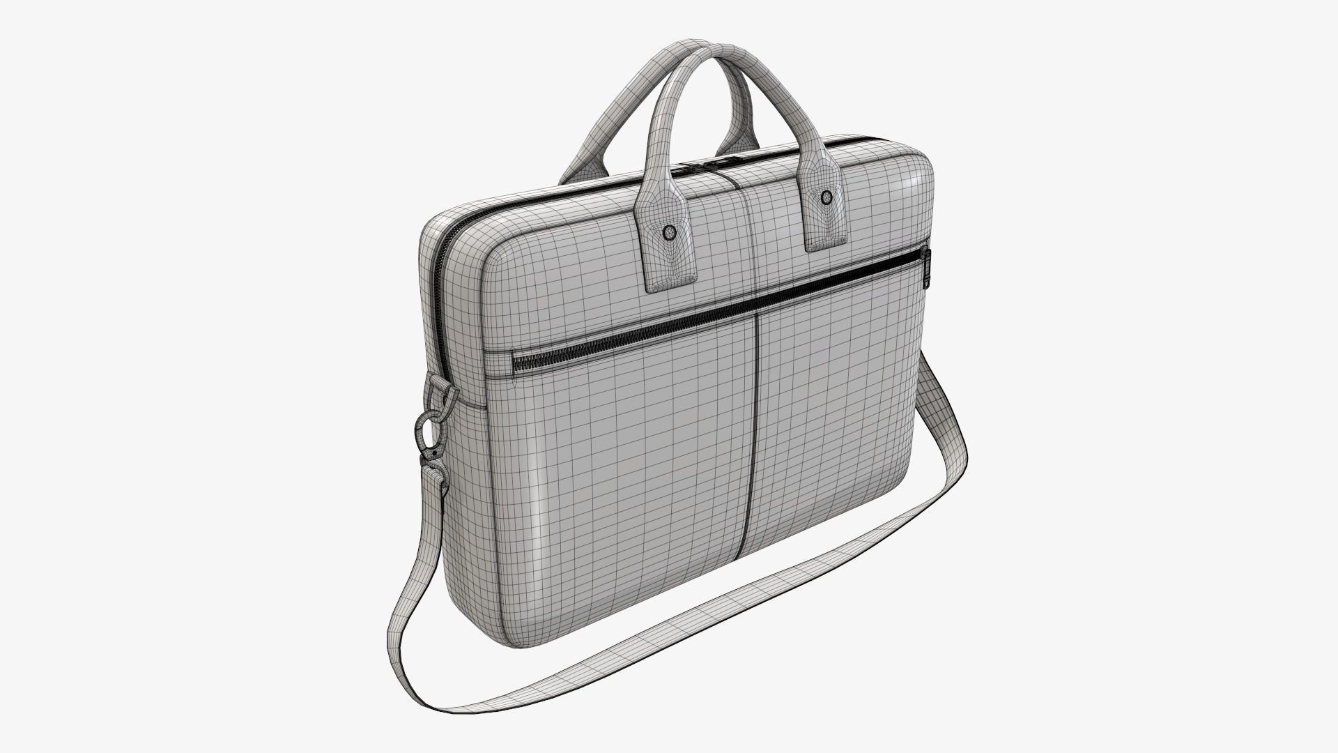 Leather laptop briefcase shoulder bag travel handbag 01 3D model_6