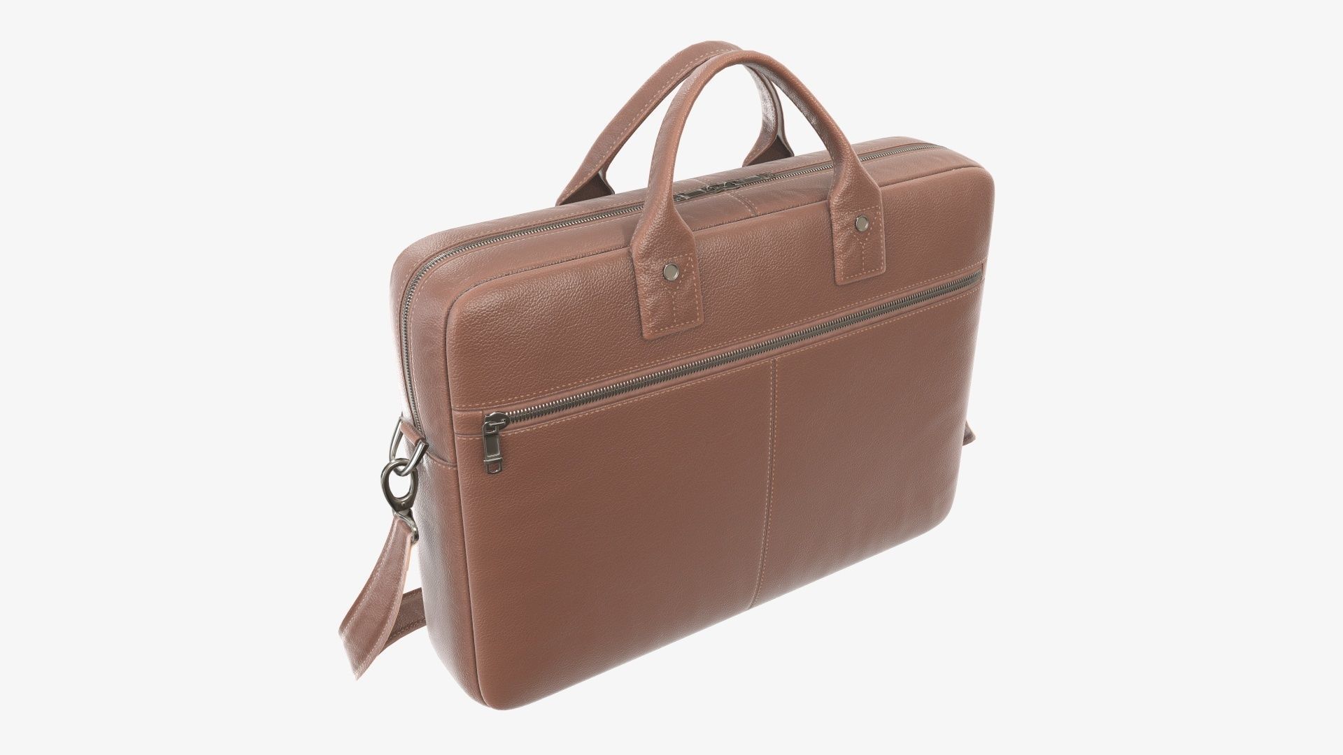 Leather laptop briefcase shoulder bag travel handbag 01 3D model_3