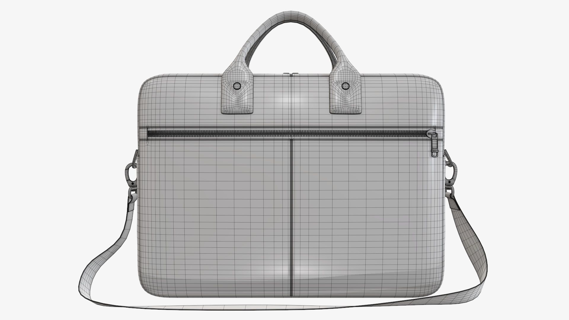 Leather laptop briefcase shoulder bag travel handbag 01 3D model_8