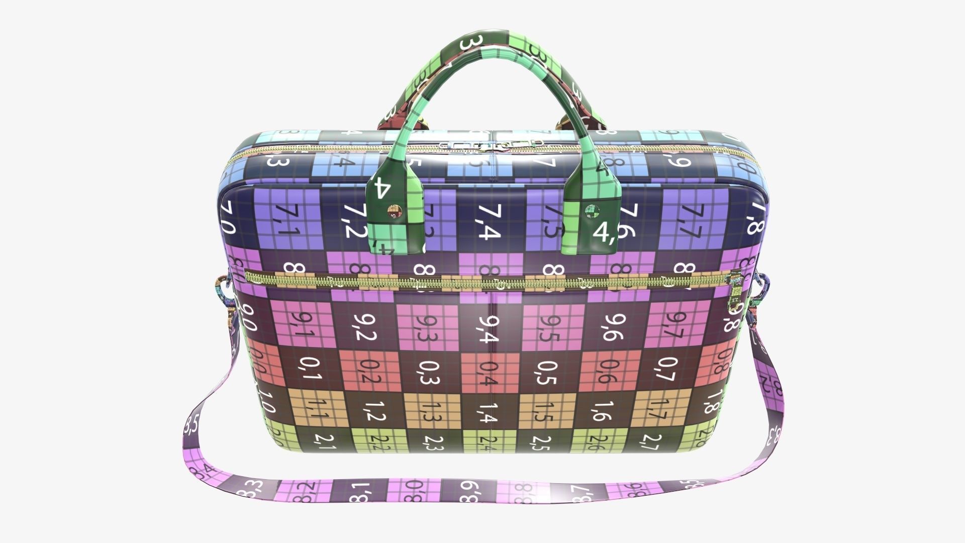 Leather laptop briefcase shoulder bag travel handbag 01 3D model_13