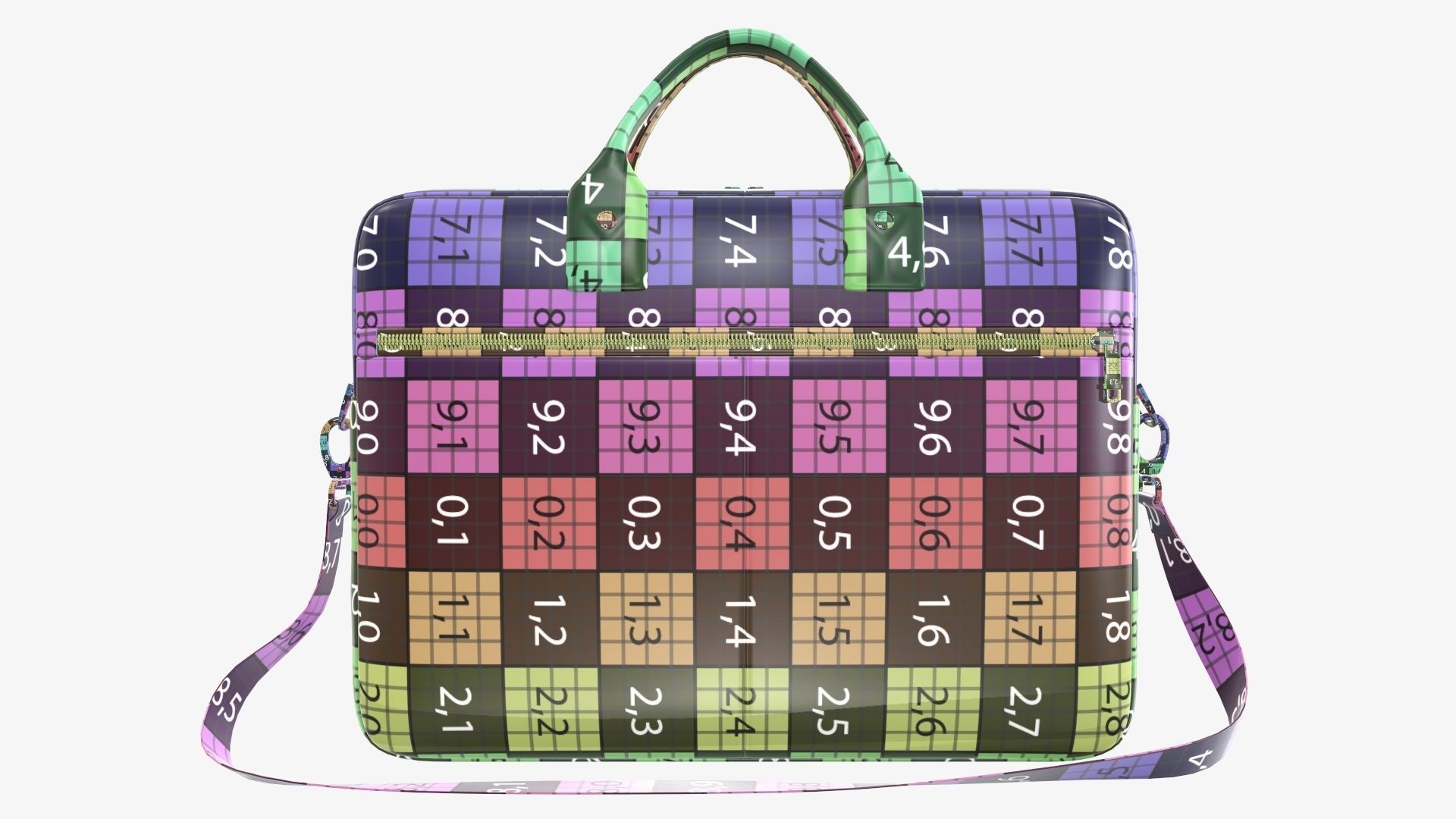 Leather laptop briefcase shoulder bag travel handbag 01 3D model_14