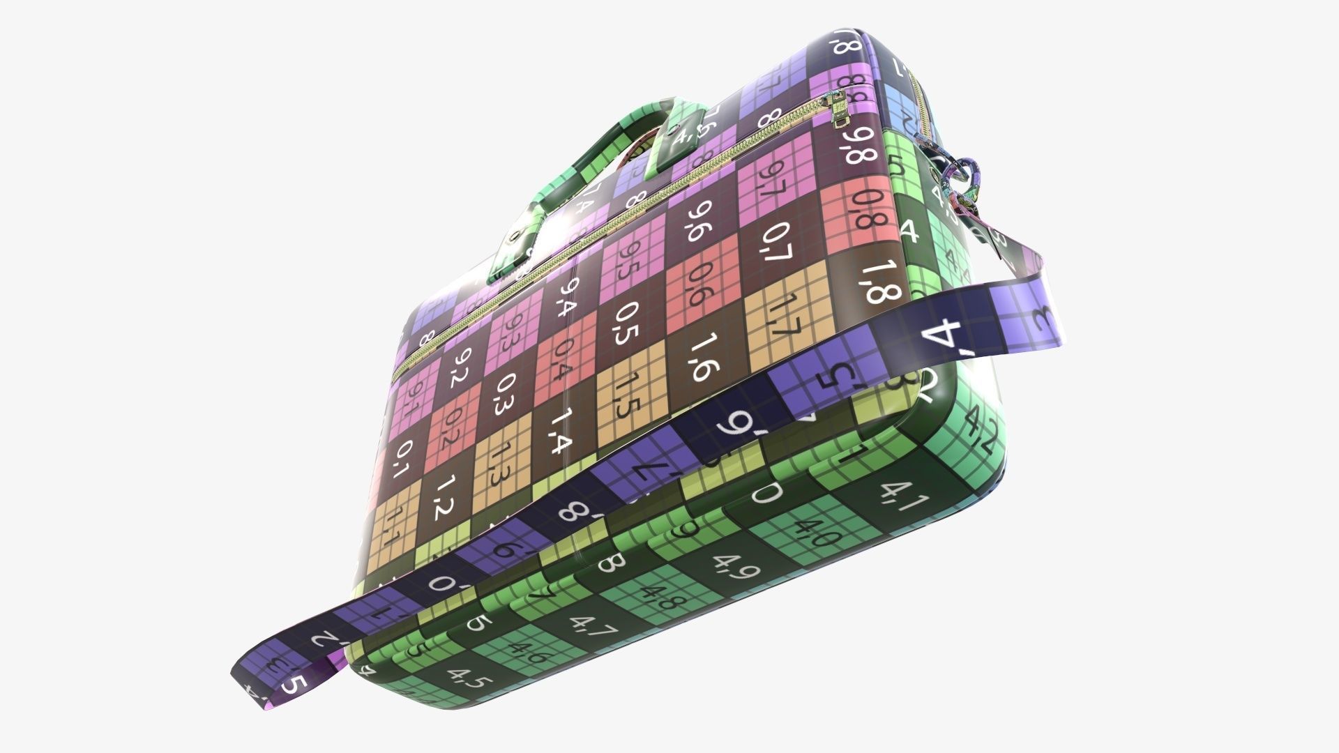 Leather laptop briefcase shoulder bag travel handbag 01 3D model_16