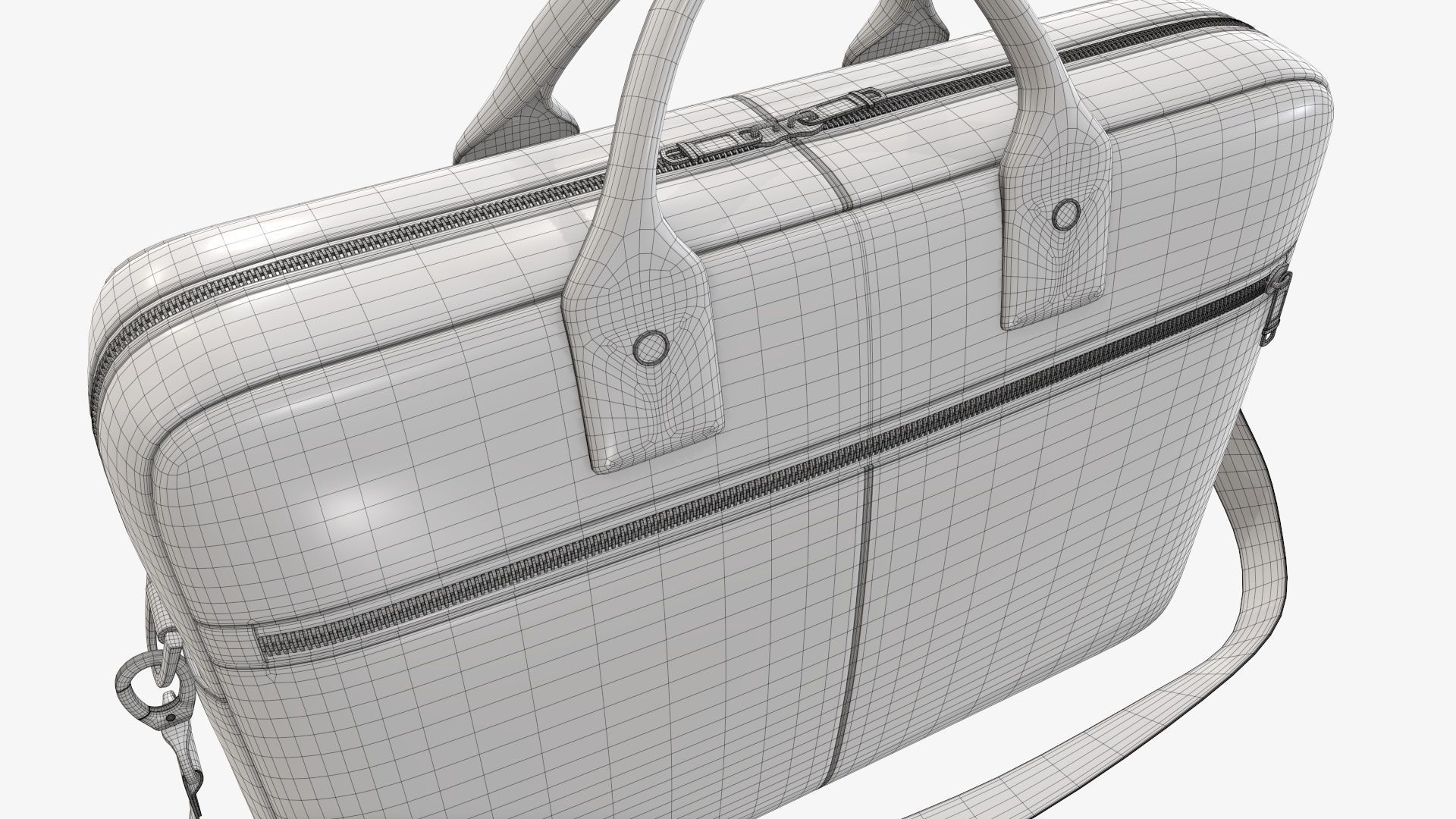 Leather laptop briefcase shoulder bag travel handbag 01 3D model_11