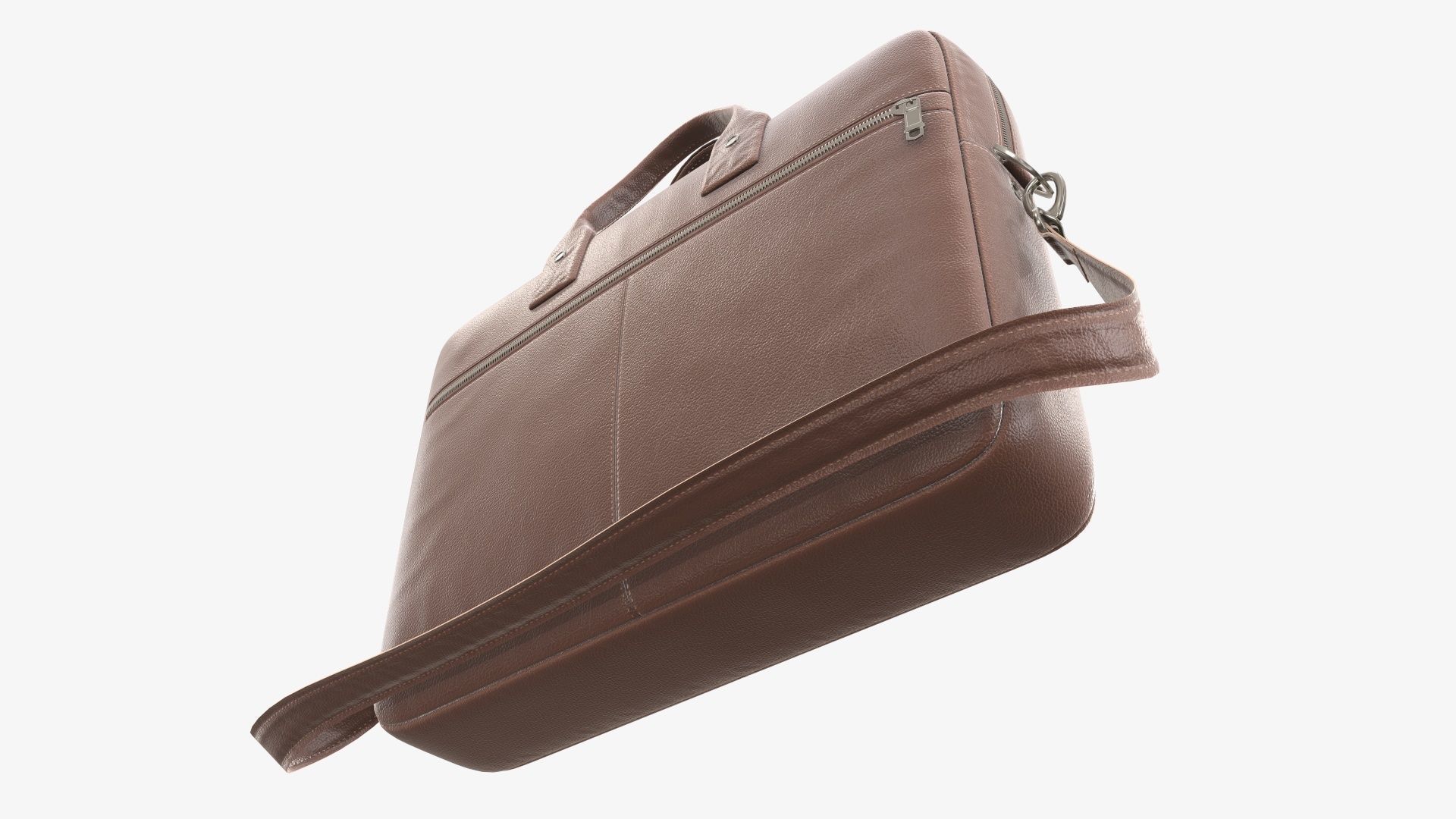 Leather laptop briefcase shoulder bag travel handbag 01 3D model_4