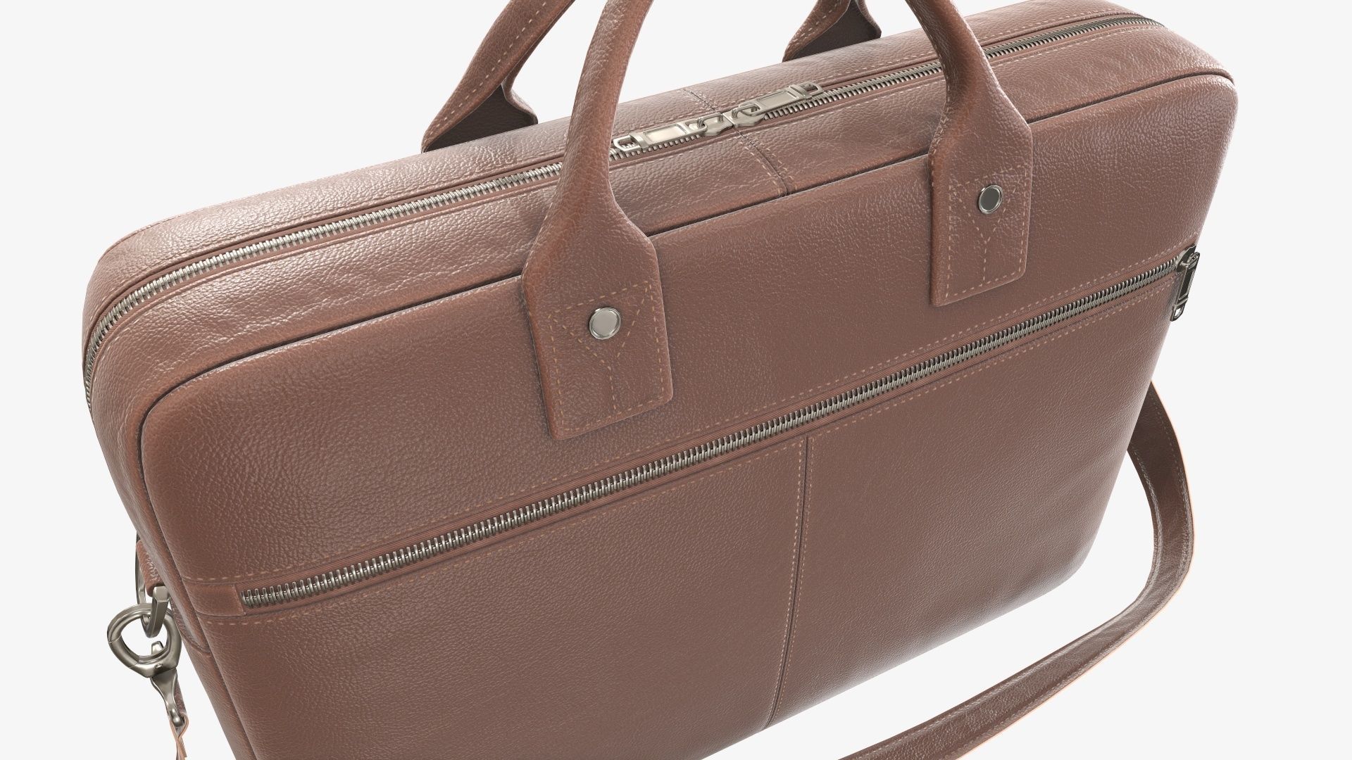 Leather laptop briefcase shoulder bag travel handbag 01 3D model_5