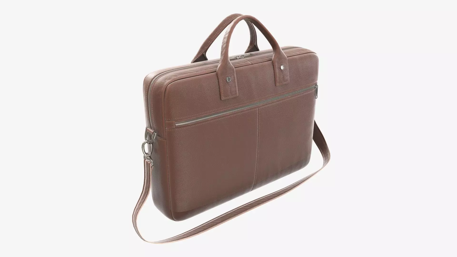 Leather laptop briefcase shoulder bag travel handbag 01 3D model_0