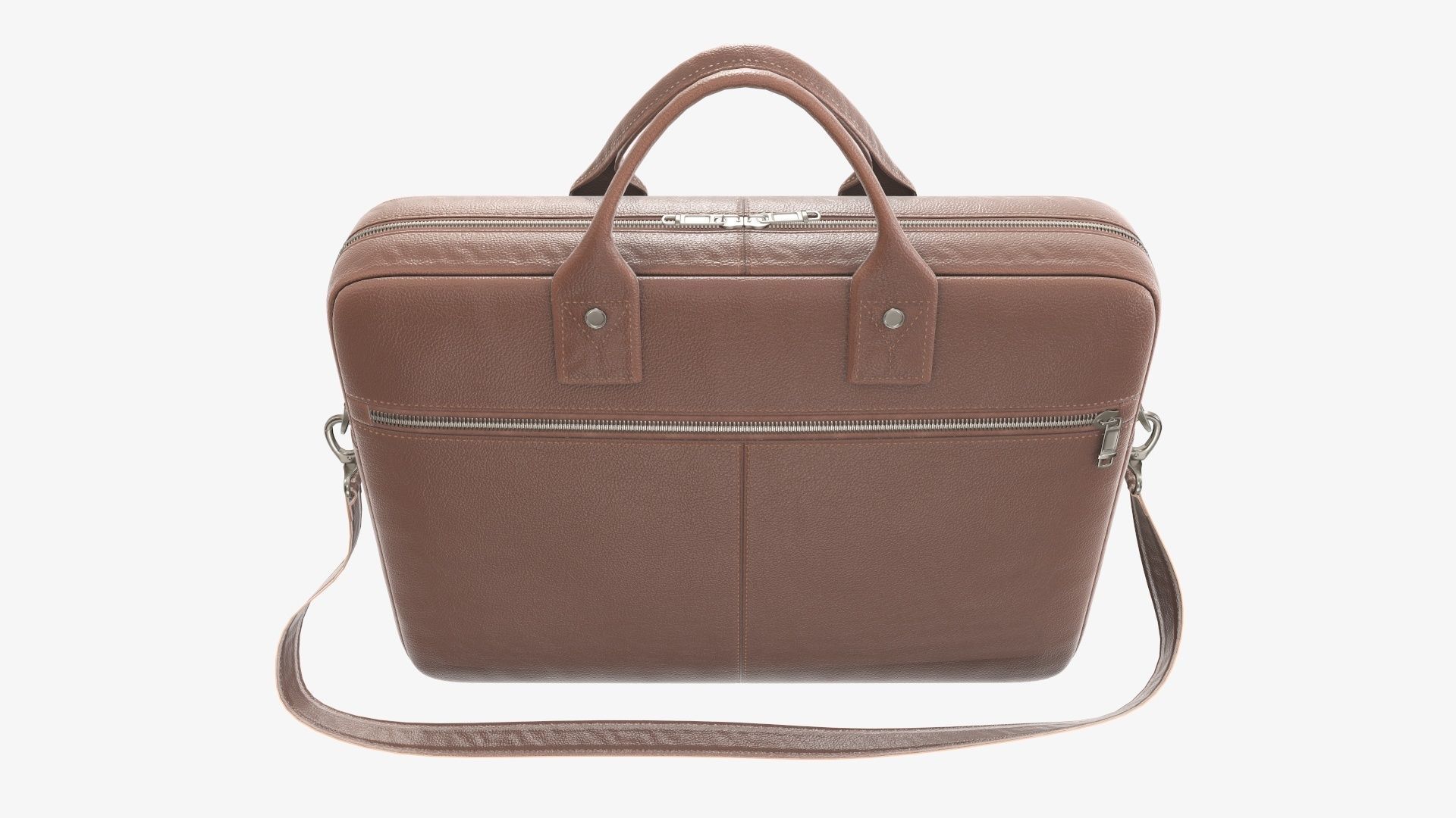 Leather laptop briefcase shoulder bag travel handbag 01 3D model_1