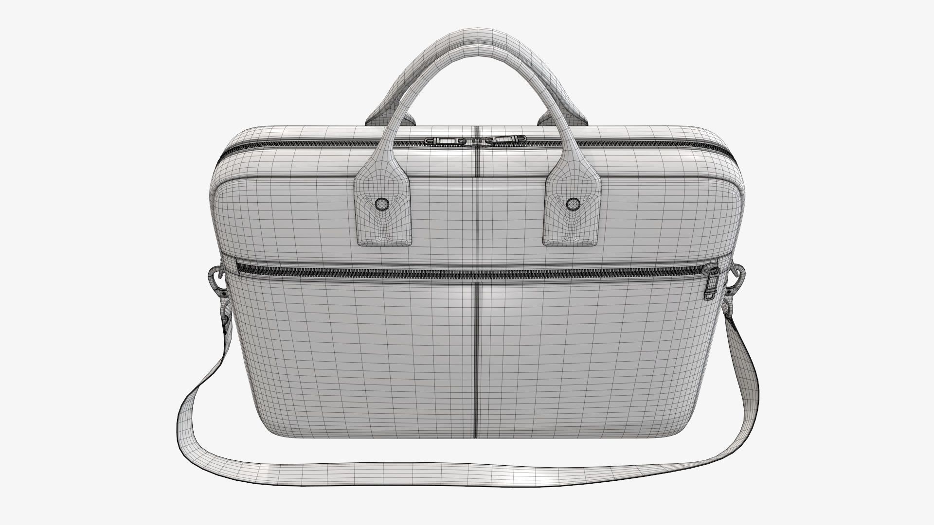 Leather laptop briefcase shoulder bag travel handbag 01 3D model_7