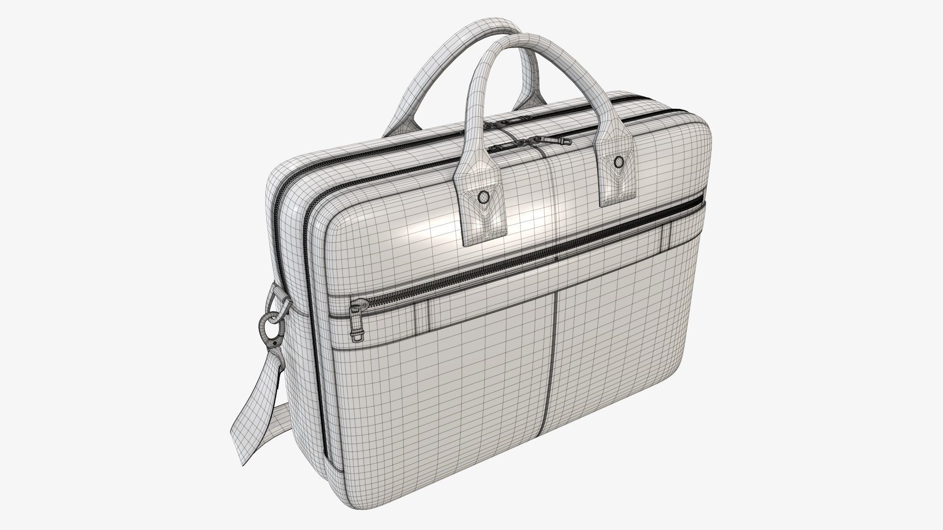 Leather laptop briefcase shoulder bag travel handbag 02 3D model_9