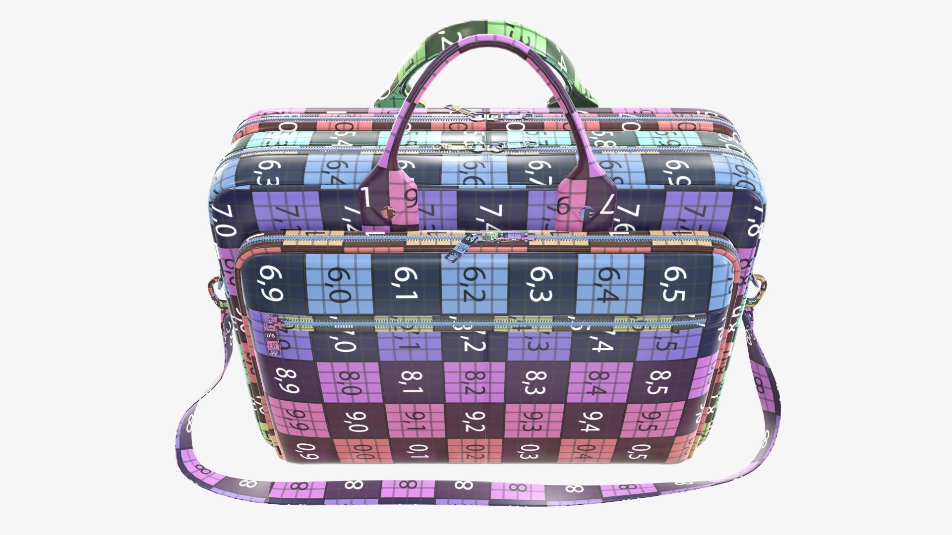 Leather laptop briefcase shoulder bag travel handbag 02 3D model_13