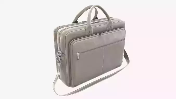Leather laptop briefcase shoulder bag travel handbag 02 3D model