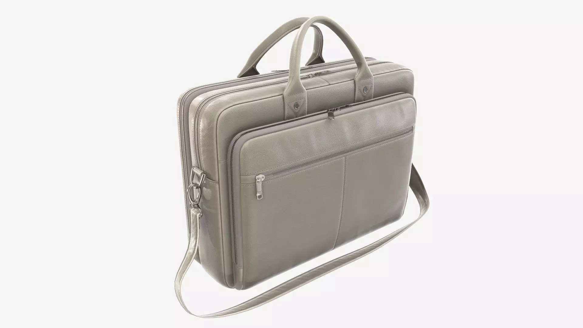 Leather laptop briefcase shoulder bag travel handbag 02 3D model_0