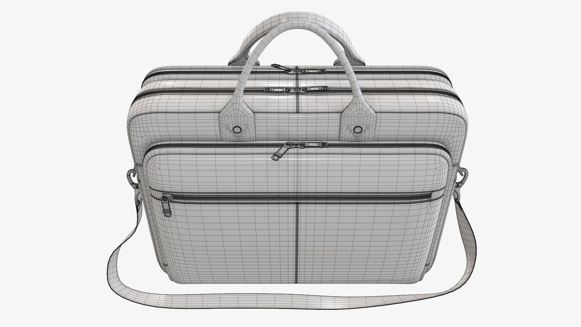 Leather laptop briefcase shoulder bag travel handbag 02 3D model_7
