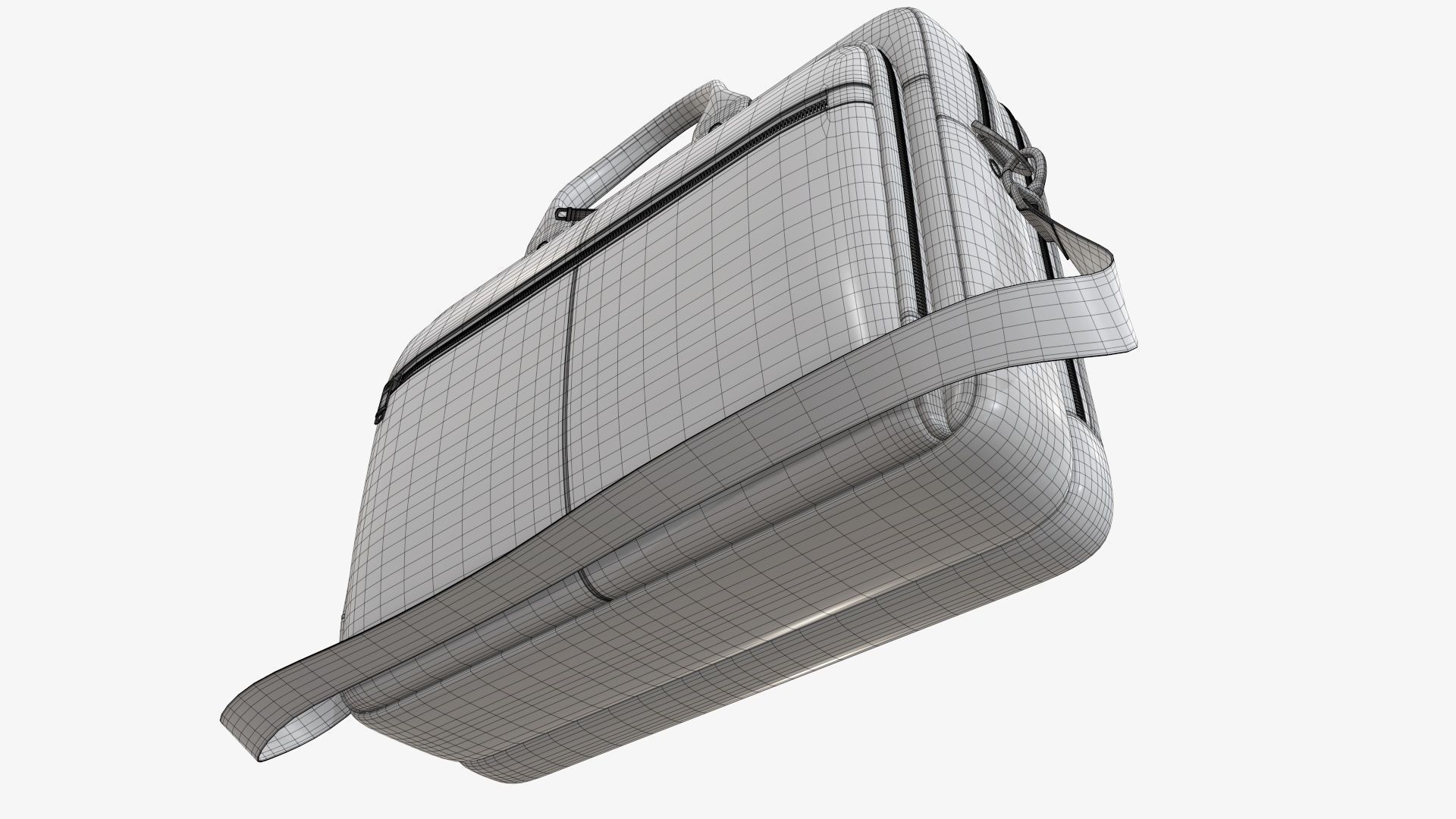 Leather laptop briefcase shoulder bag travel handbag 02 3D model_10