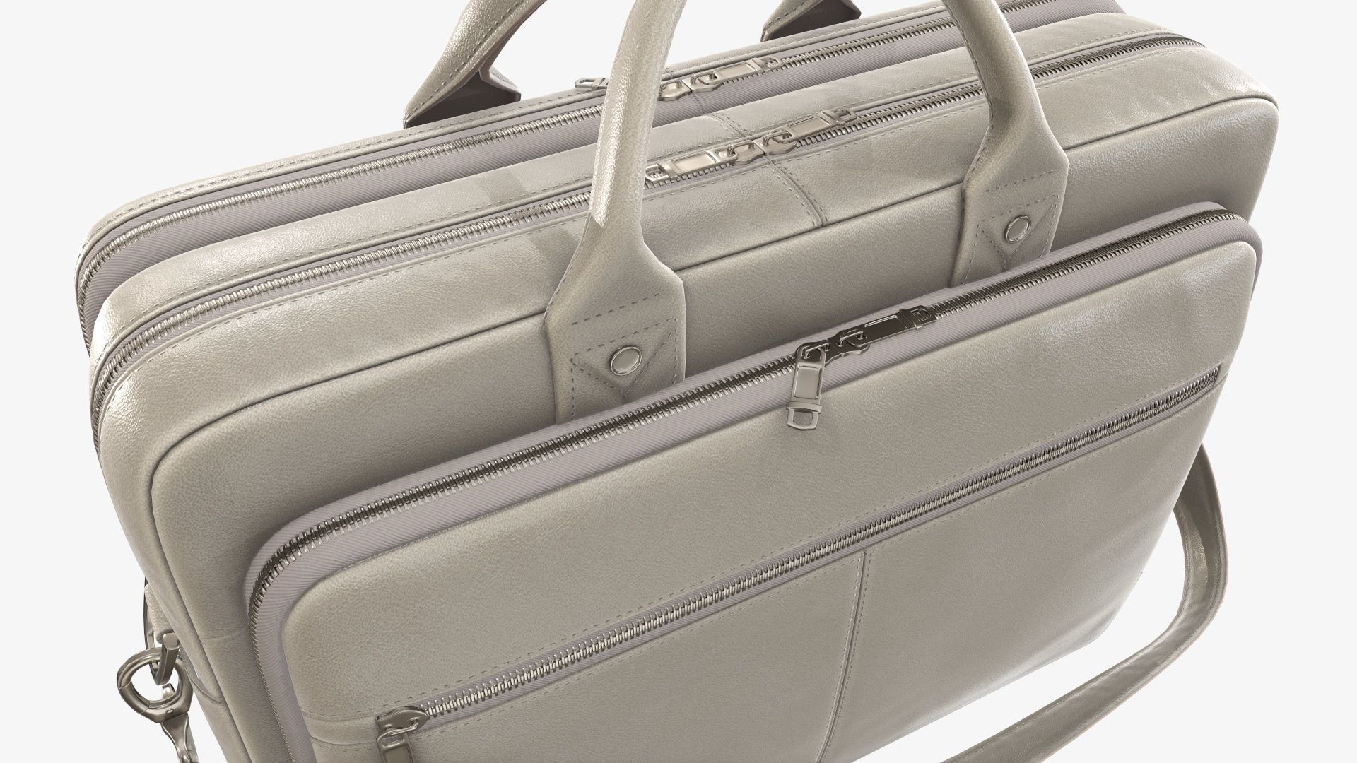 Leather laptop briefcase shoulder bag travel handbag 02 3D model_5