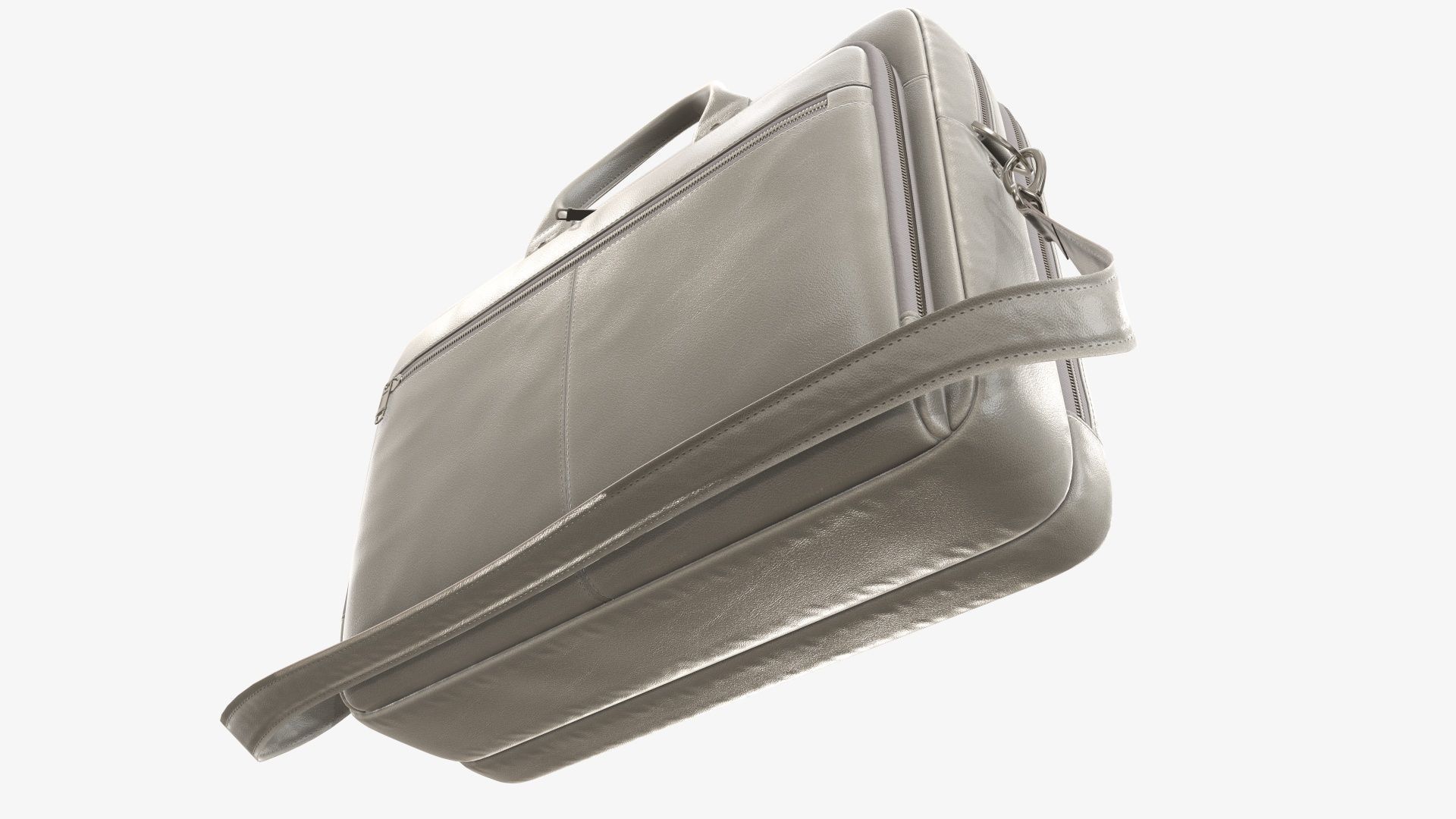 Leather laptop briefcase shoulder bag travel handbag 02 3D model_4