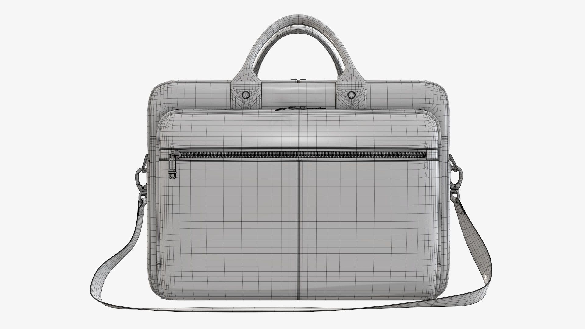 Leather laptop briefcase shoulder bag travel handbag 02 3D model_8