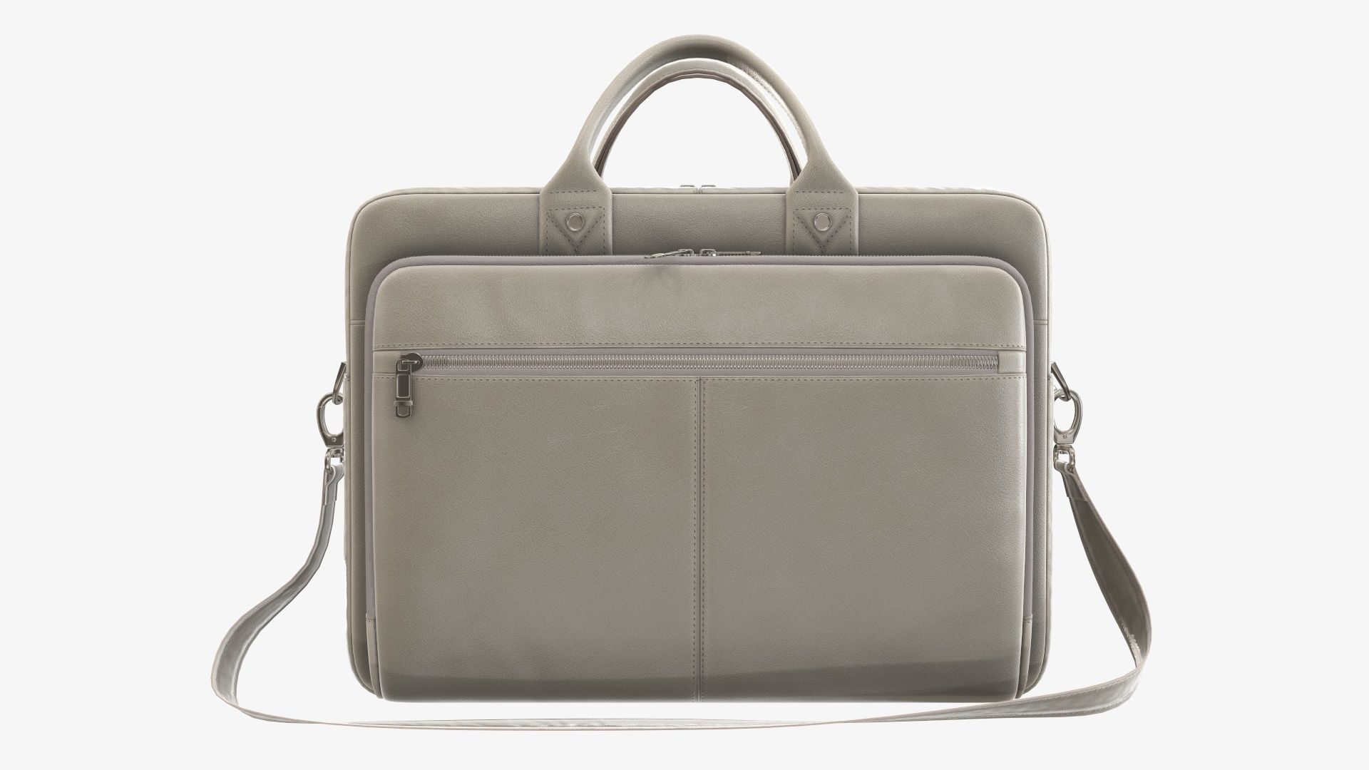 Leather laptop briefcase shoulder bag travel handbag 02 3D model_2