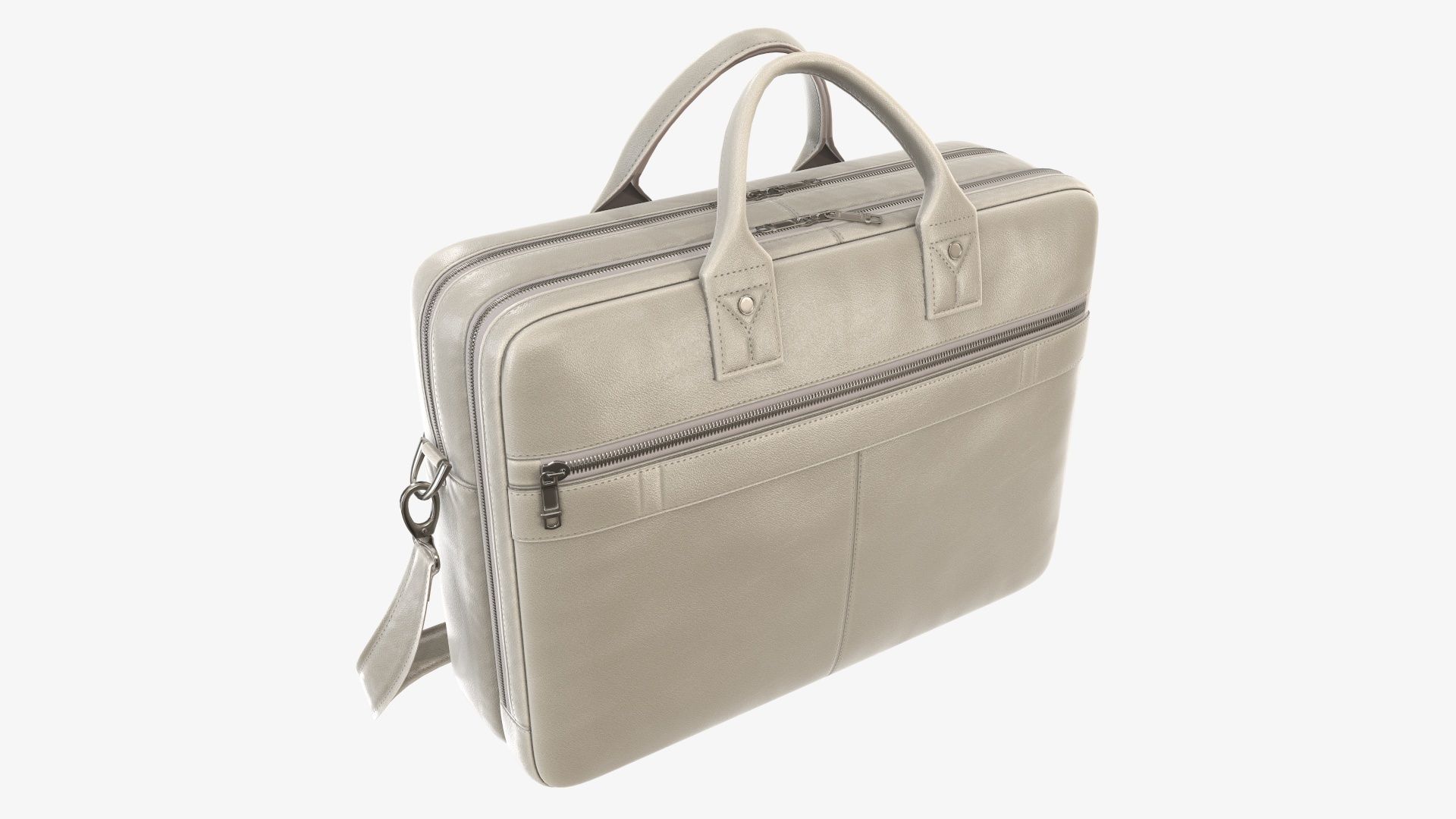 Leather laptop briefcase shoulder bag travel handbag 02 3D model_3
