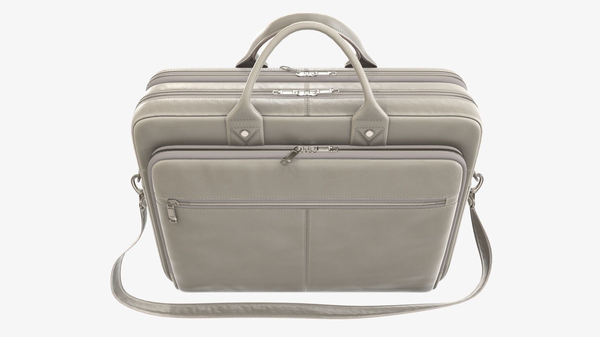 Leather laptop briefcase shoulder bag travel handbag 02 3D model_1