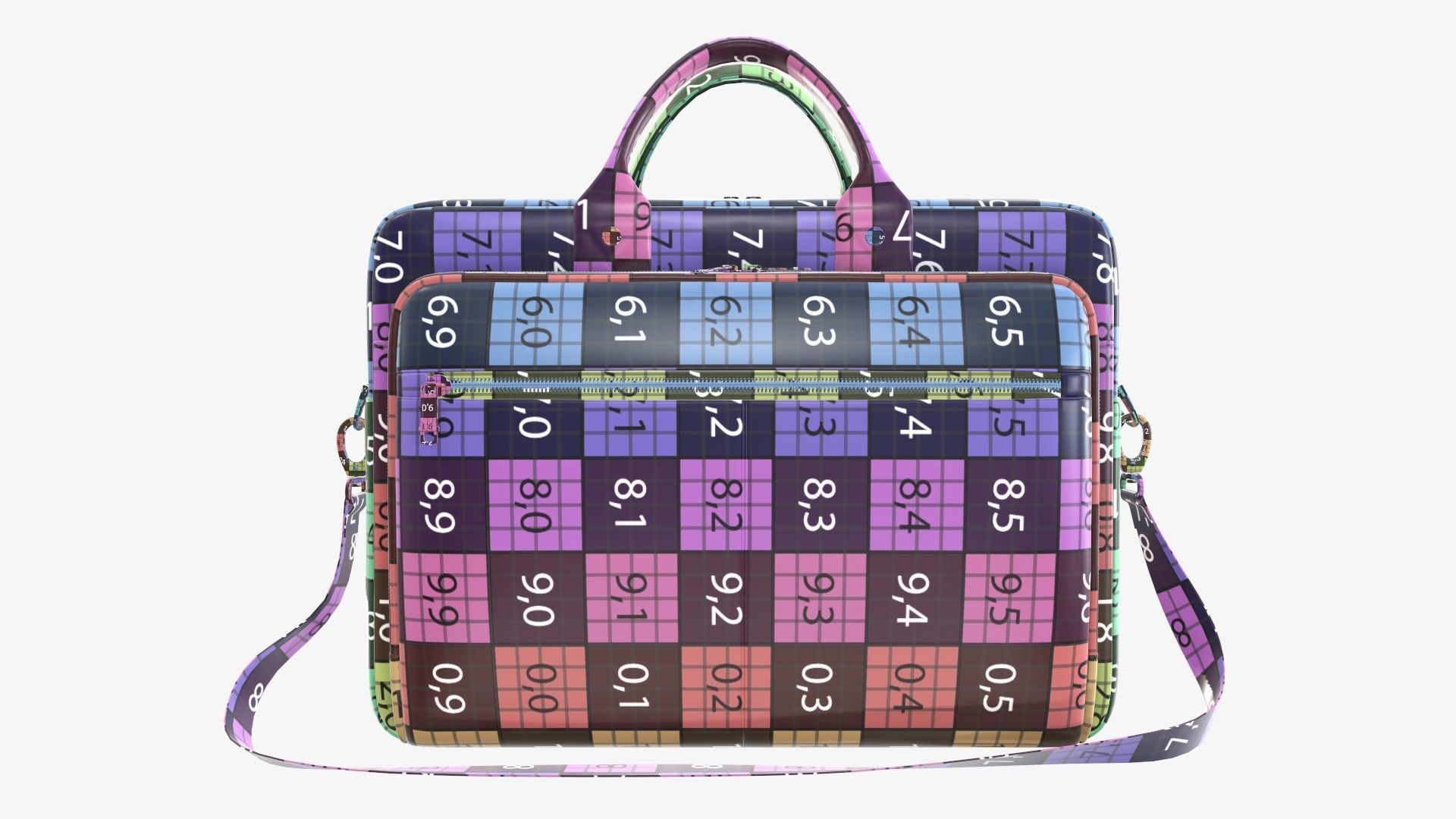 Leather laptop briefcase shoulder bag travel handbag 02 3D model_14