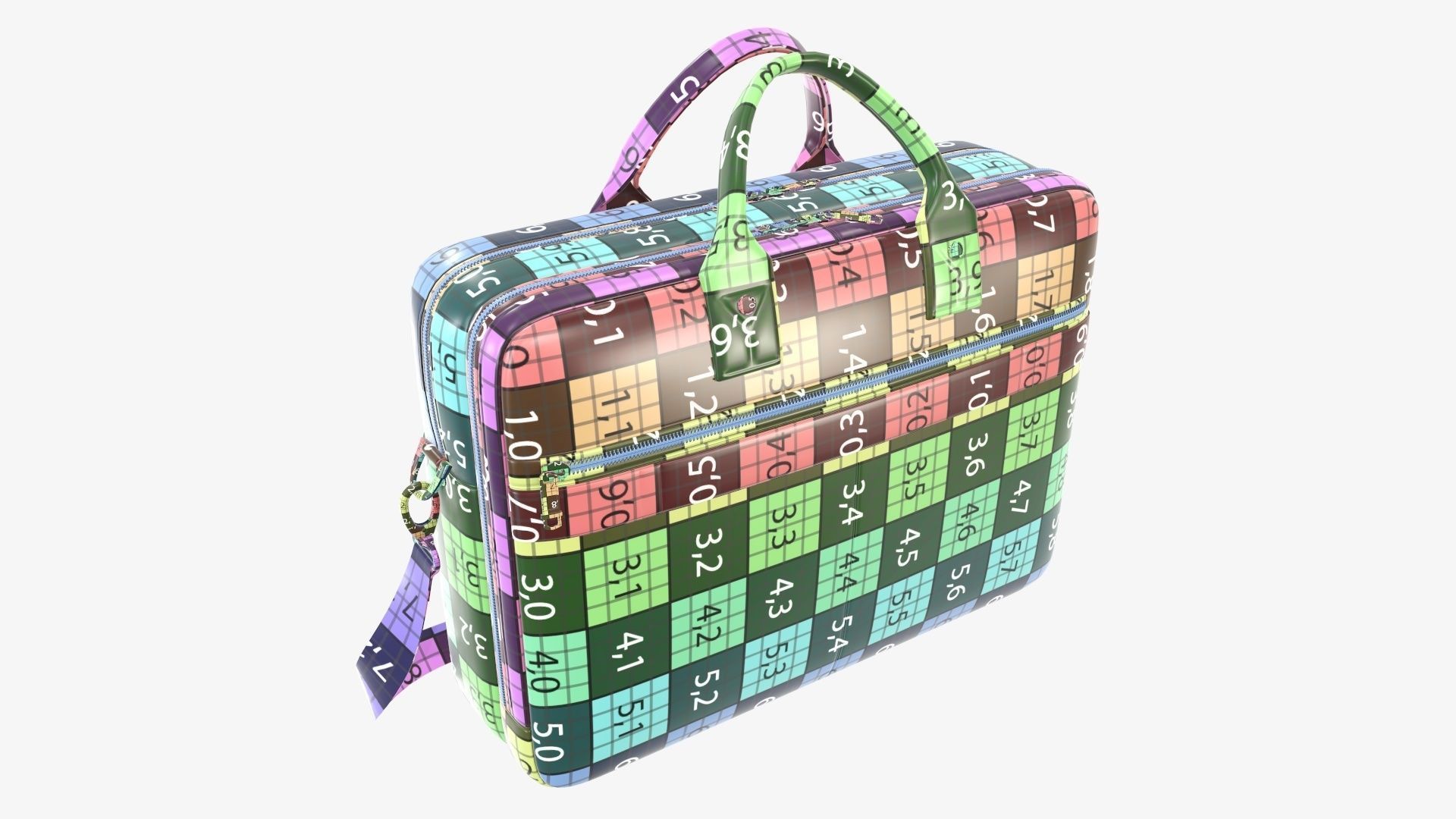 Leather laptop briefcase shoulder bag travel handbag 02 3D model_15