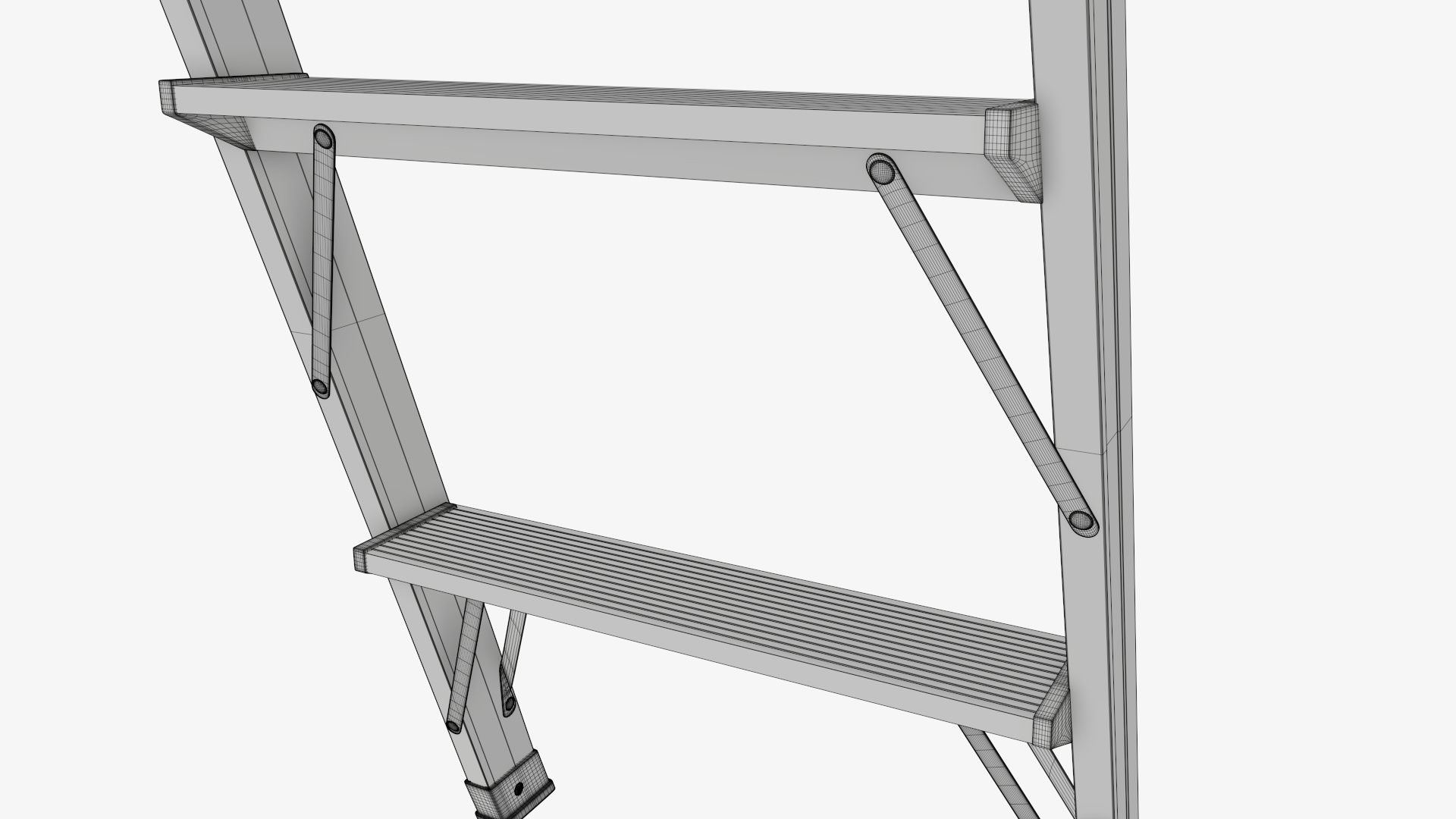 Foldable lightweight stepladder 3D model_11
