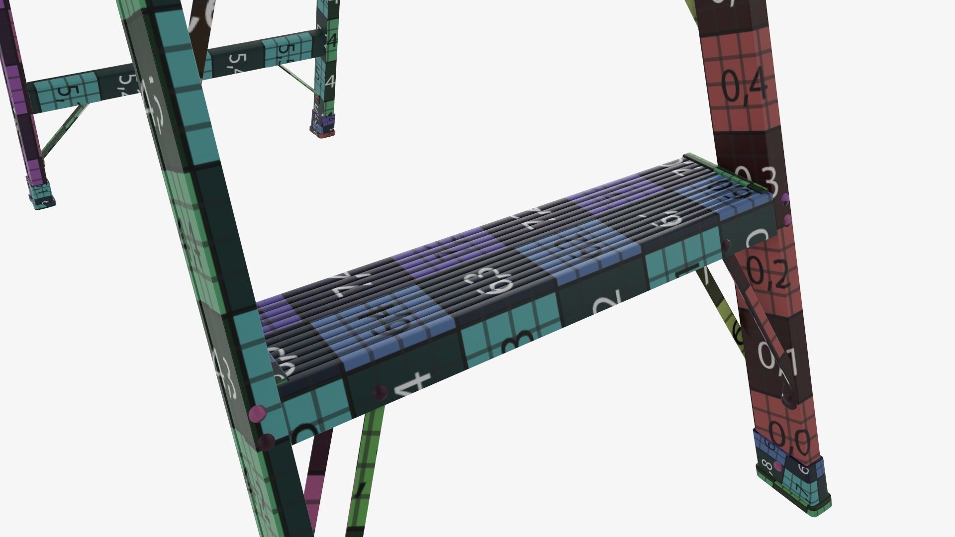 Foldable lightweight stepladder 3D model_18