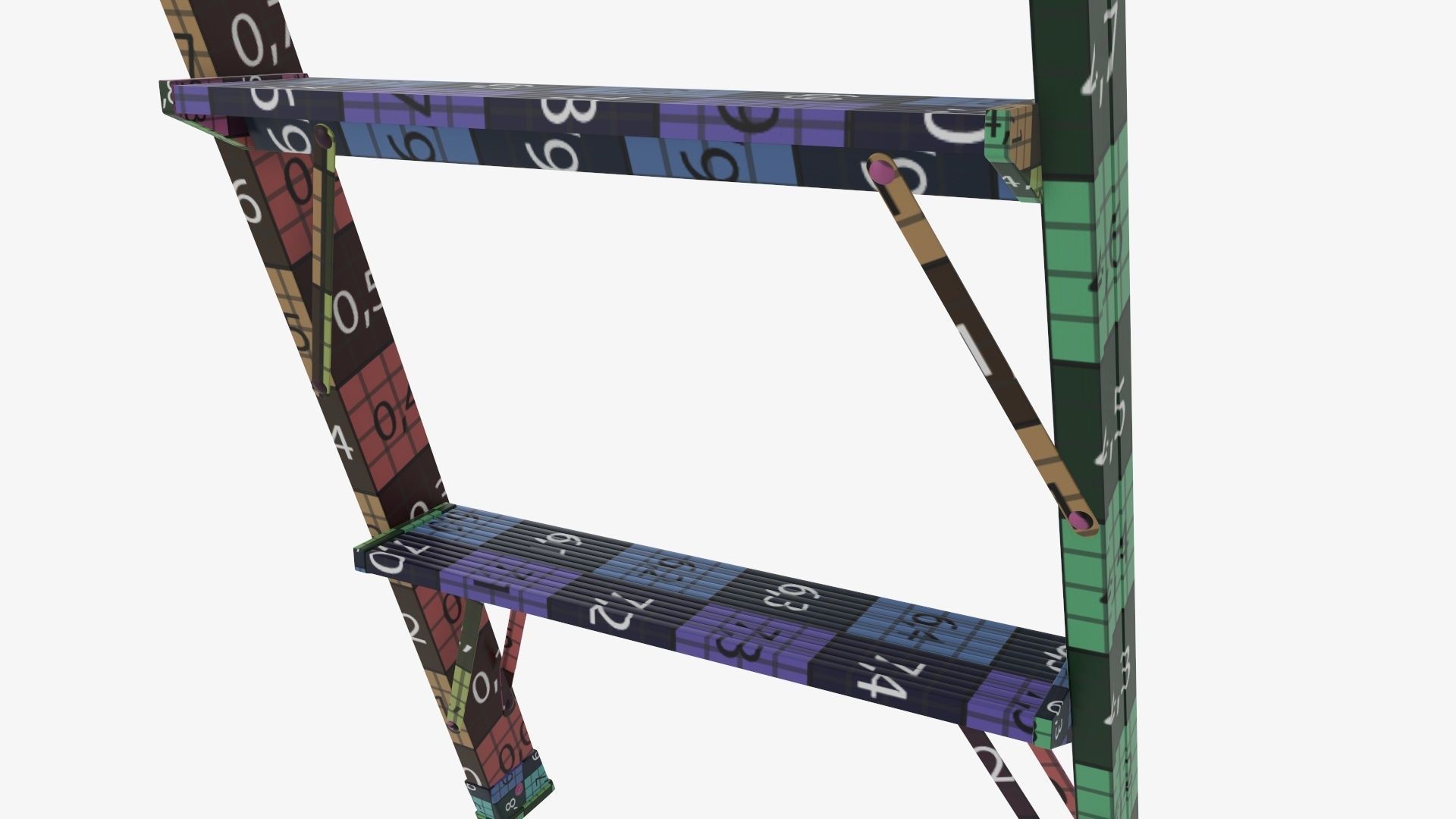 Foldable lightweight stepladder 3D model_19