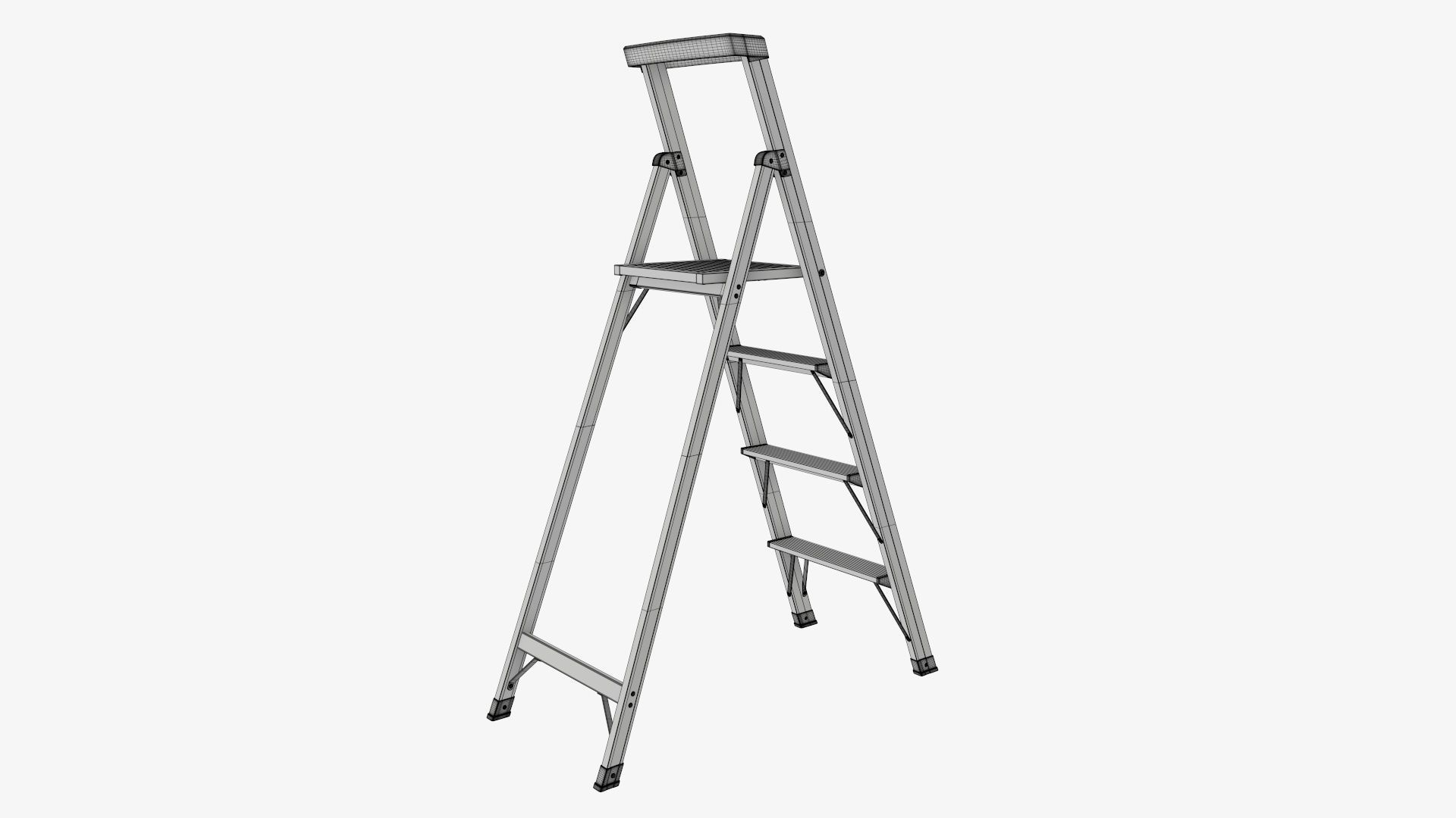 Foldable lightweight stepladder 3D model_9