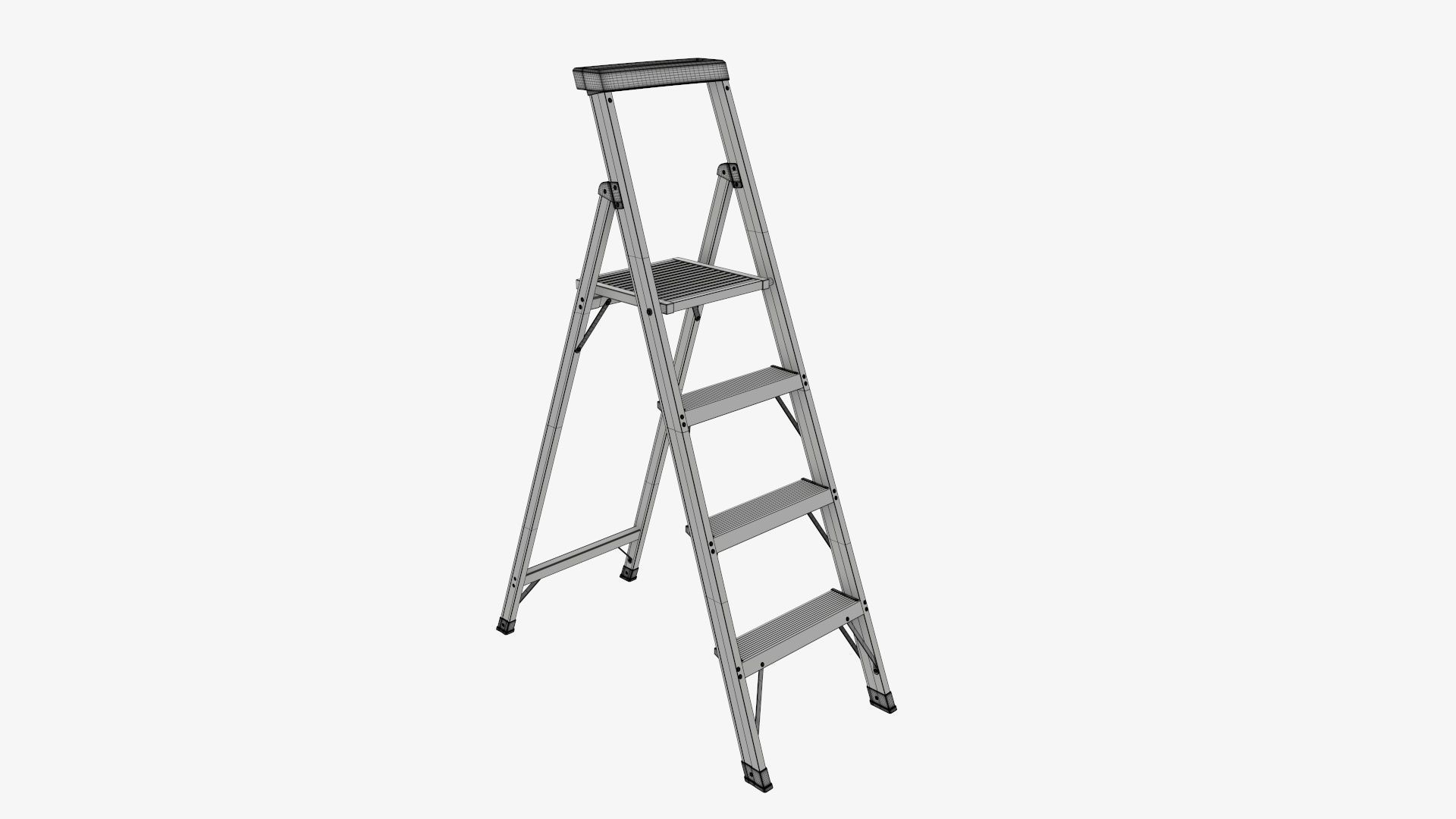Foldable lightweight stepladder 3D model_8