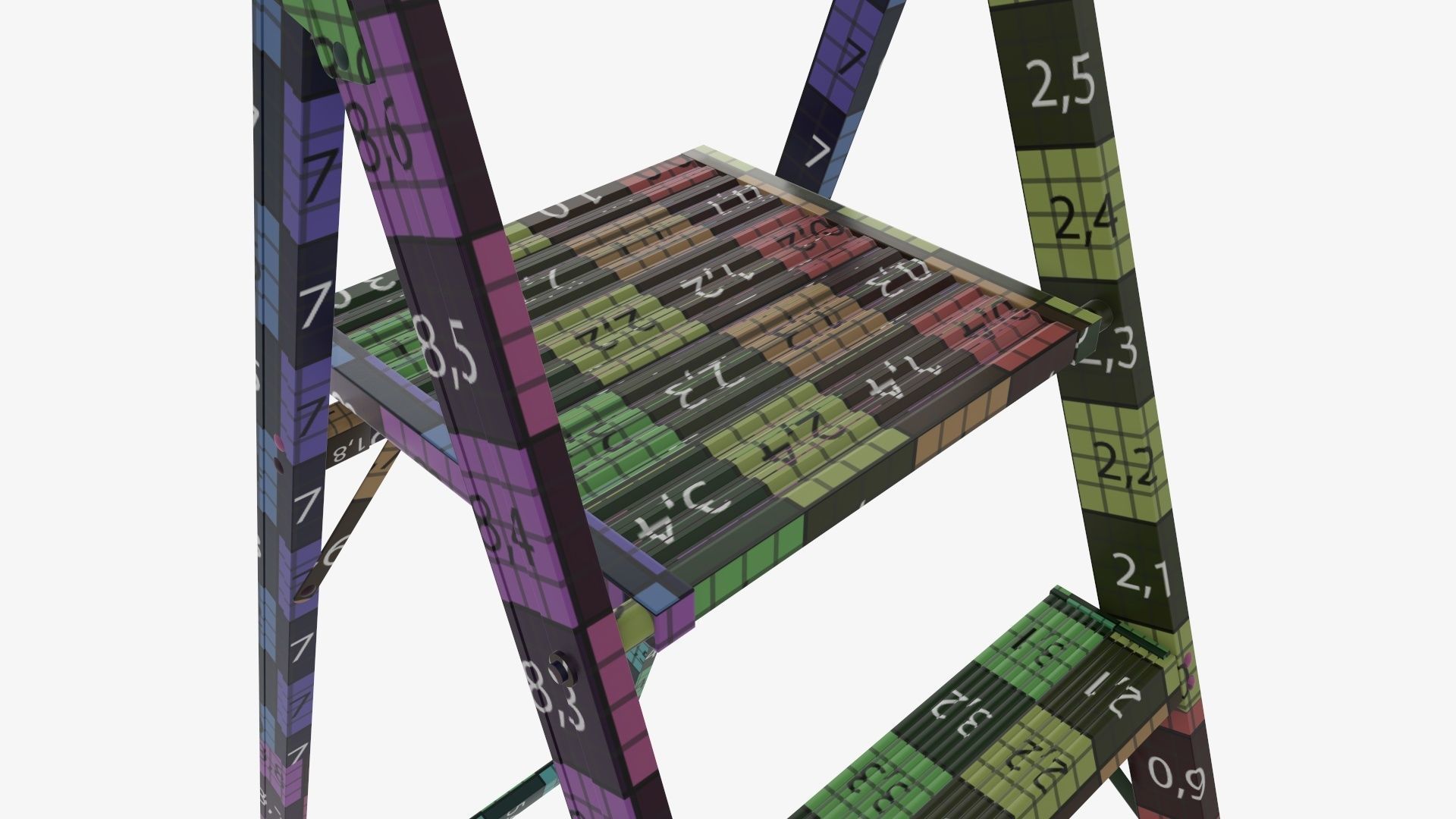 Foldable lightweight stepladder 3D model_20