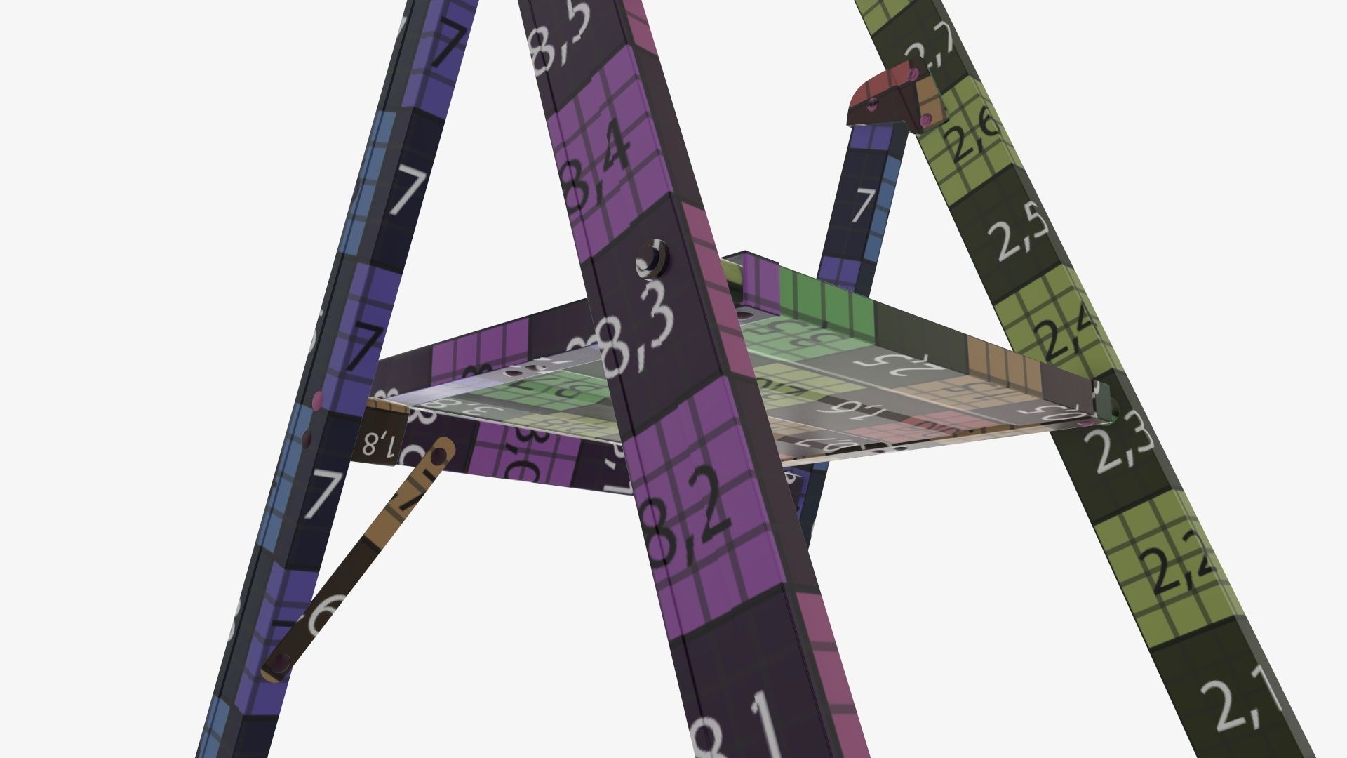 Foldable lightweight stepladder 3D model_21