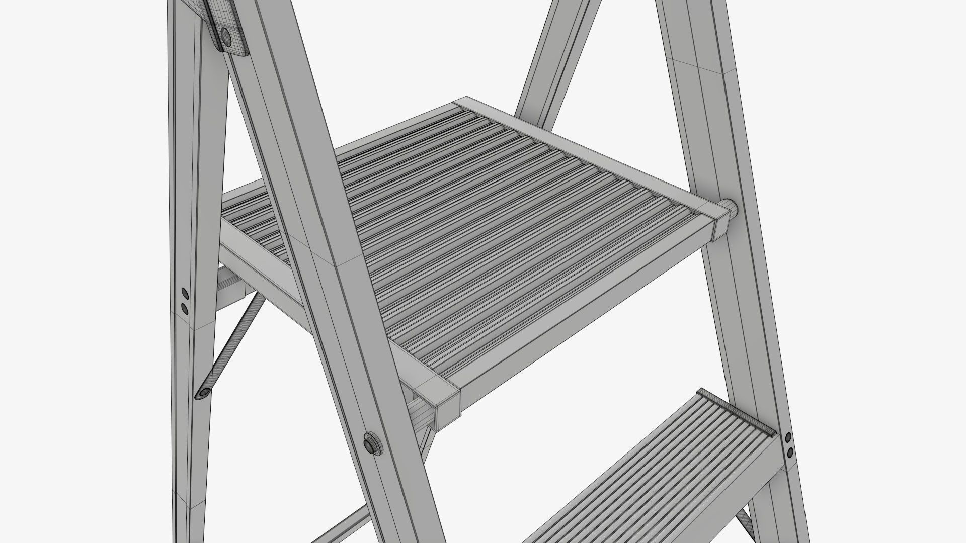 Foldable lightweight stepladder 3D model_12