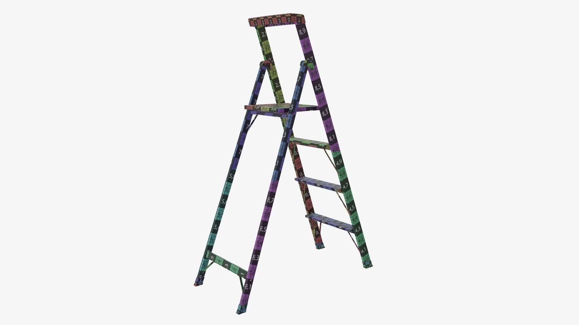 Foldable lightweight stepladder 3D model_17