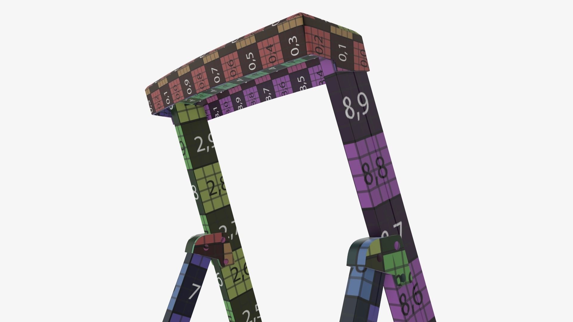 Foldable lightweight stepladder 3D model_22