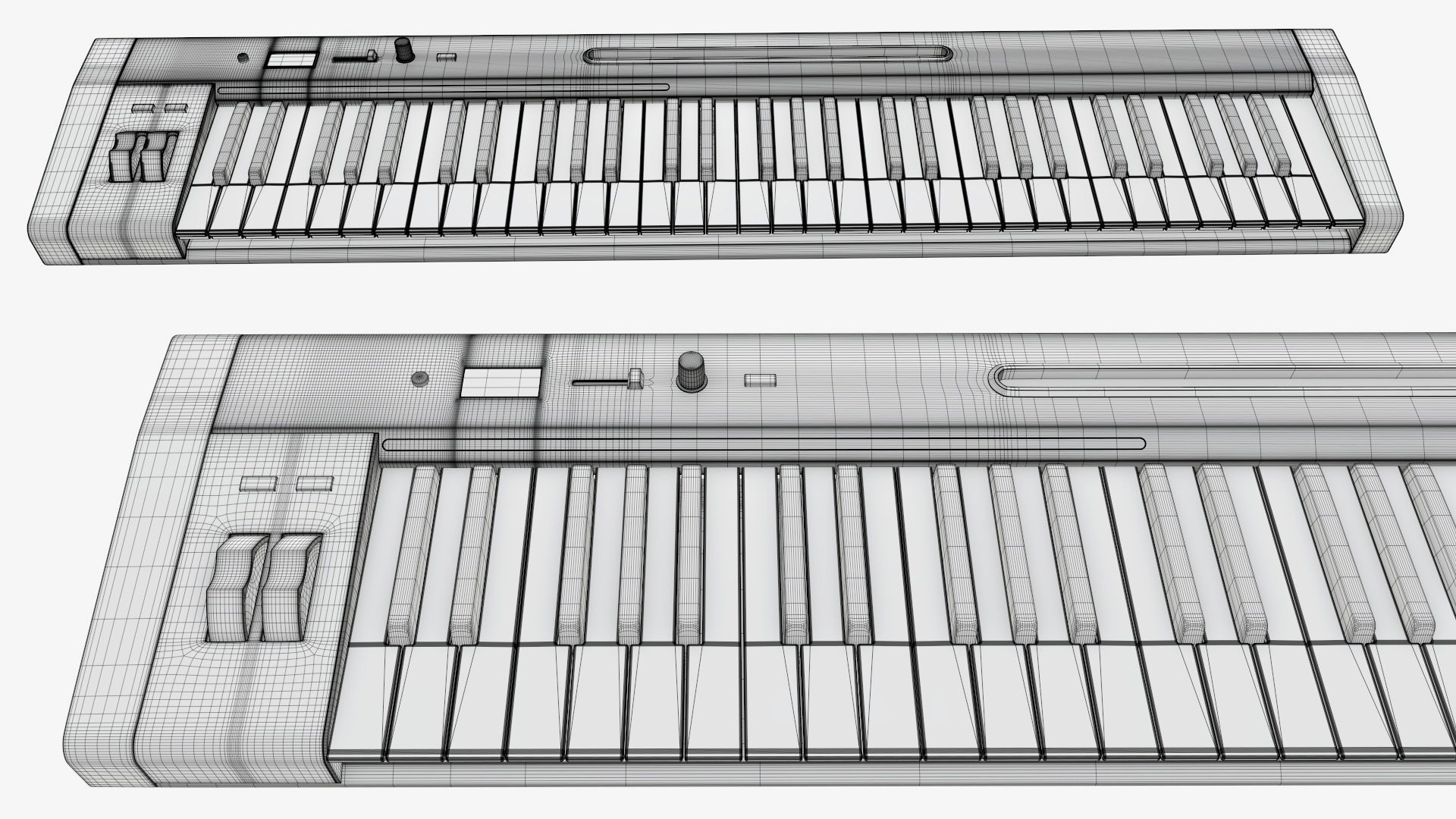 Master midi keyboard 61 key 3D model_8