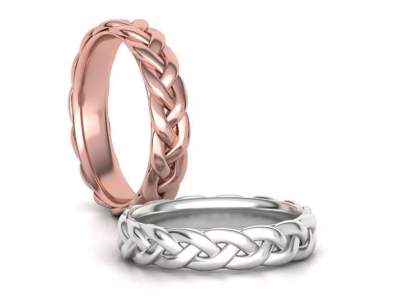 Braided Wedding Band ring 5mm wide 3dmodel 3D print model