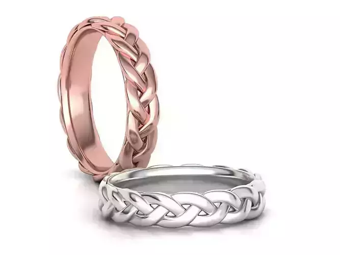 Braided Wedding Band ring 5mm wide 3dmodel