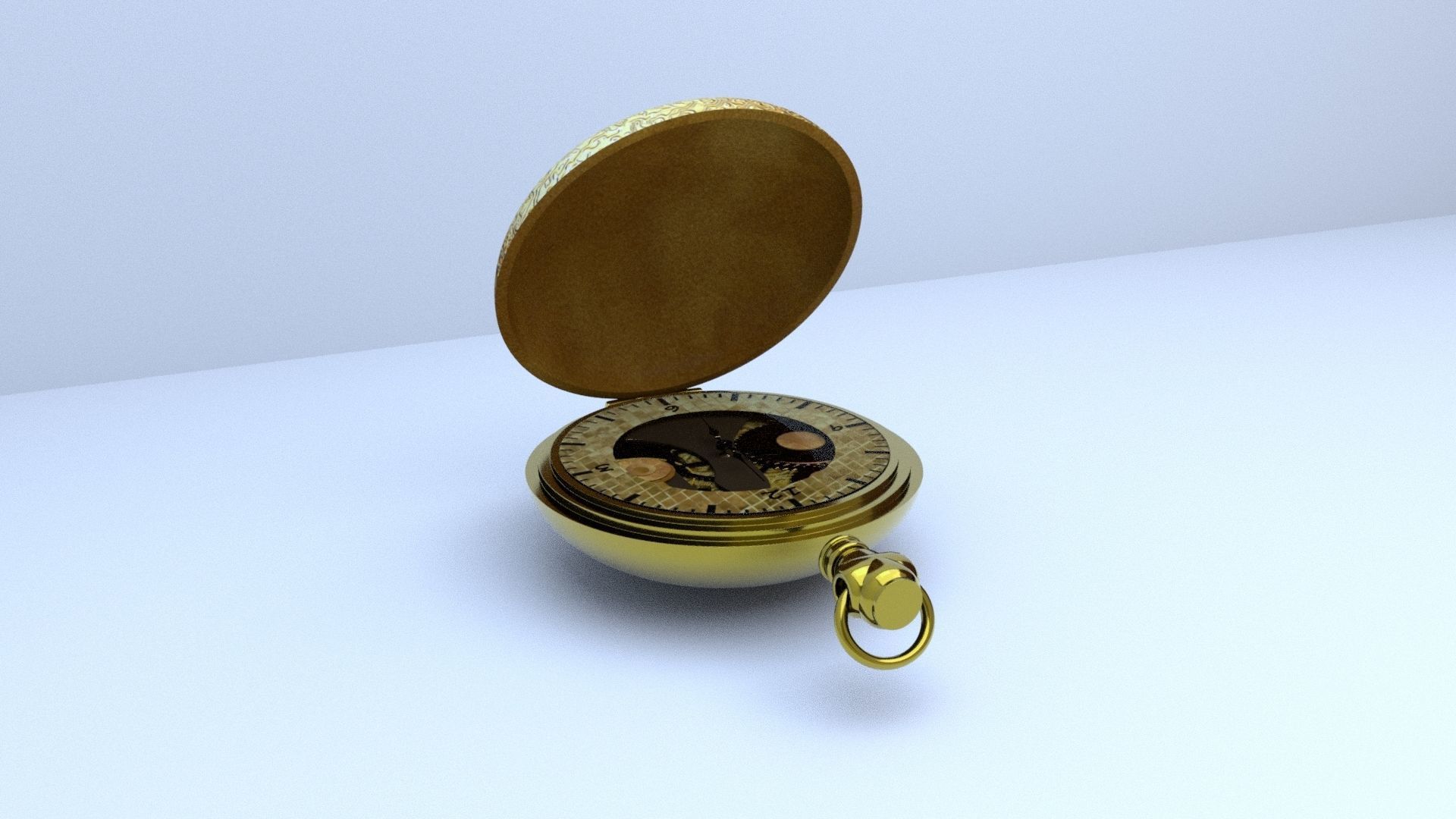 watch pocket watch Low-poly 3D model_11