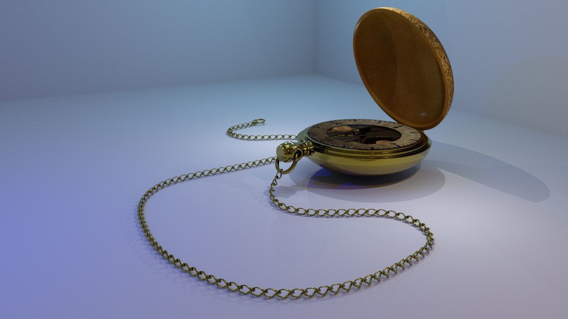 watch pocket watch Low-poly 3D model_19