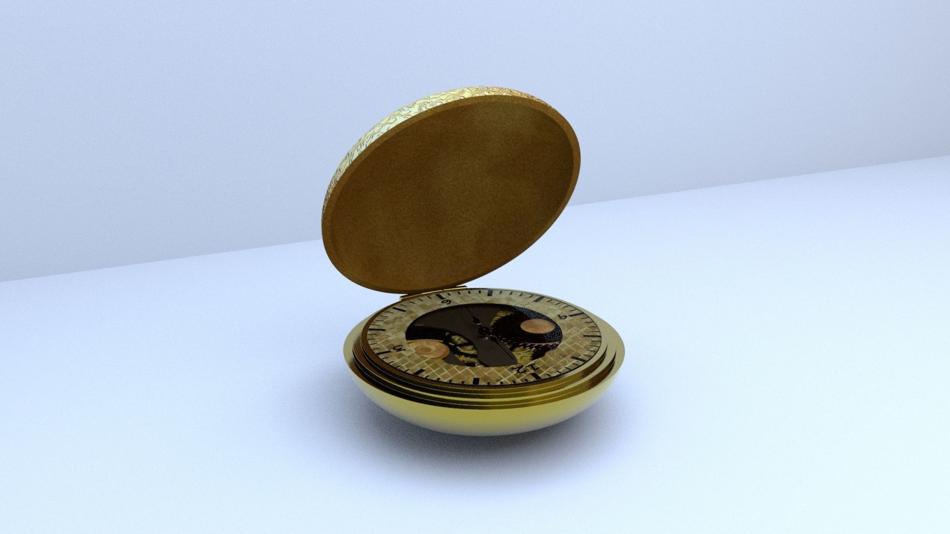 watch pocket watch Low-poly 3D model_10